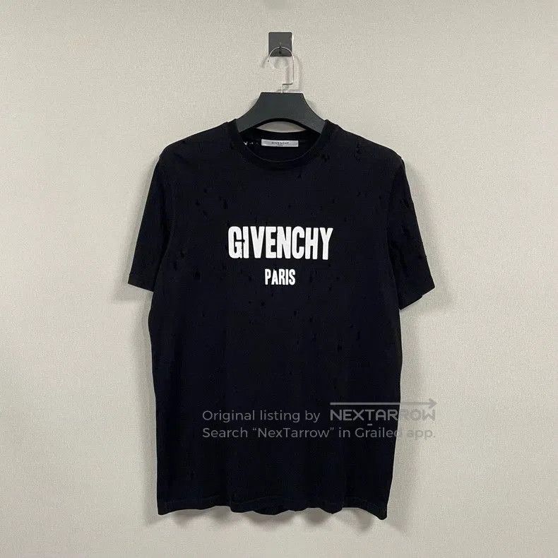 Givenchy Givenchy Paris Distressed Short Sleeve Tee . Size US S / EU 44-46 / 1 - 1 Thumbnail