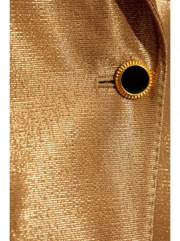 Tom Ford o1loc1c0525 GI2970 Compact Lurex Wool Wallis Jacket in Gold Size L / US 10 / IT 46 - 4 Thumbnail