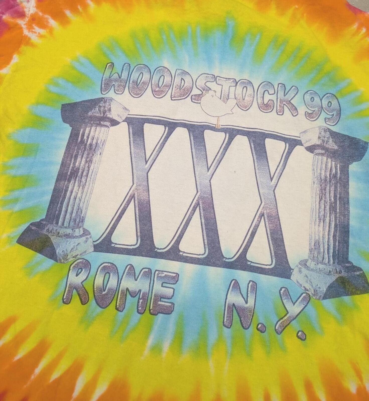 Gildan Vintage Woodstock 99 Rome New York Tie Dye T-shirt Size US L / EU 52-54 / 3 - 4 Thumbnail