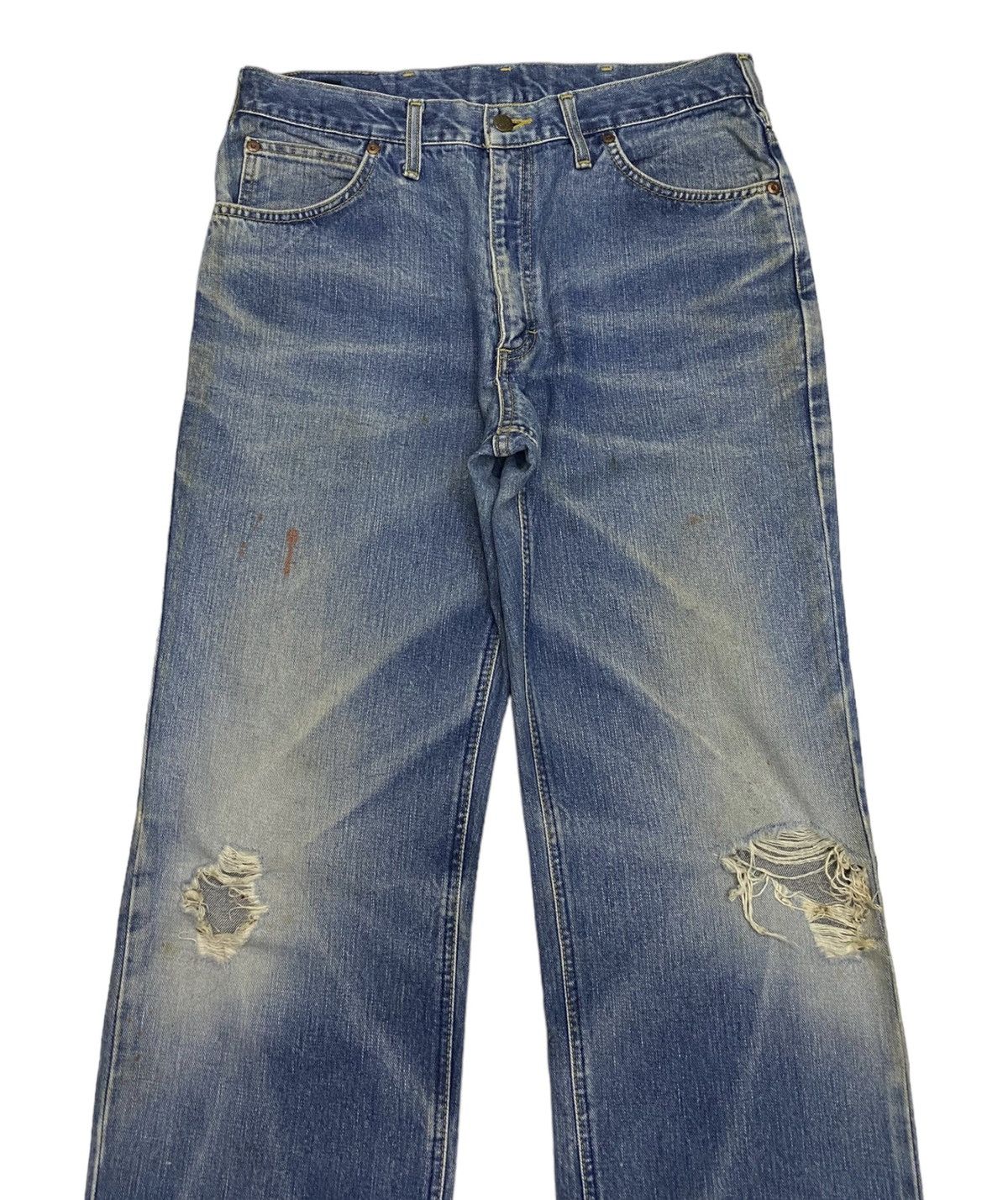 Lee VINTAGE 80s LEE US RIDERS SANFORIZED DISTRESSED BAGGY DENIM Size US 32 / EU 48 - 3 Thumbnail