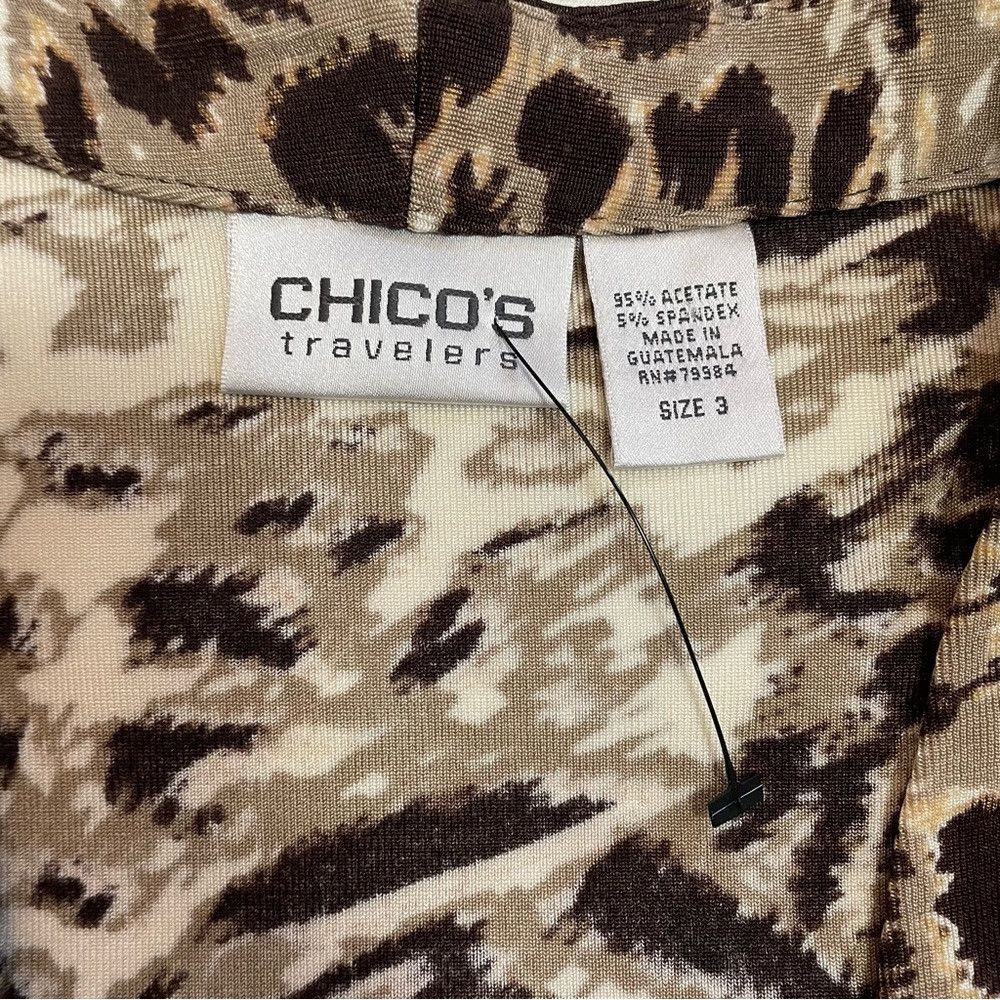 Chicos Chico's Travelers Open Front Animal Print Jacket Cardigan S Size XL / US 12-14 / IT 48-50 - 6 Thumbnail