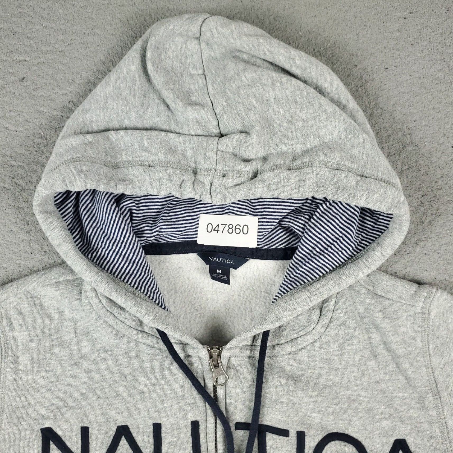 Nautica Nautica Full Zip Hoodie Sweater Womens Medium Gray Solid Knit Long Sleeve Casual Modern Size M / US 6-8 / IT 42-44 - 2 Thumbnail