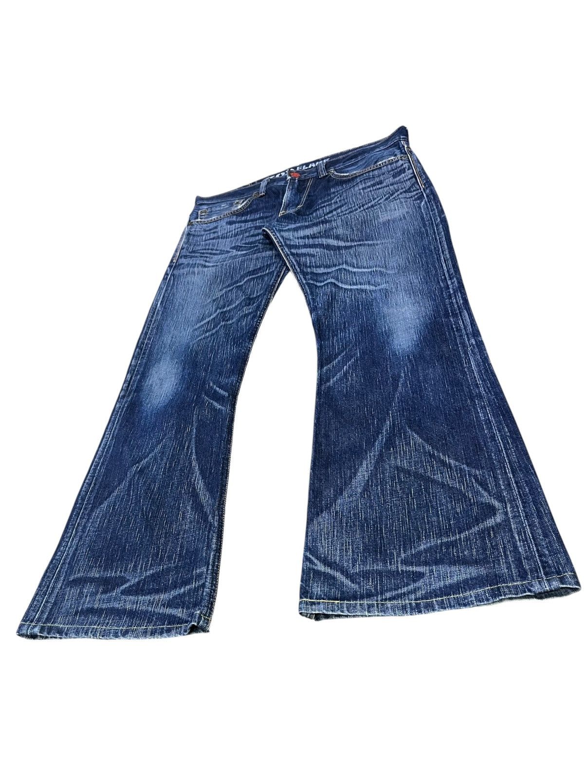 Edwin Vintage 503 FLARE Blue Trip Japan Denim Rare Harajuku Grunge Size US 32 / EU 48 - 6 Thumbnail