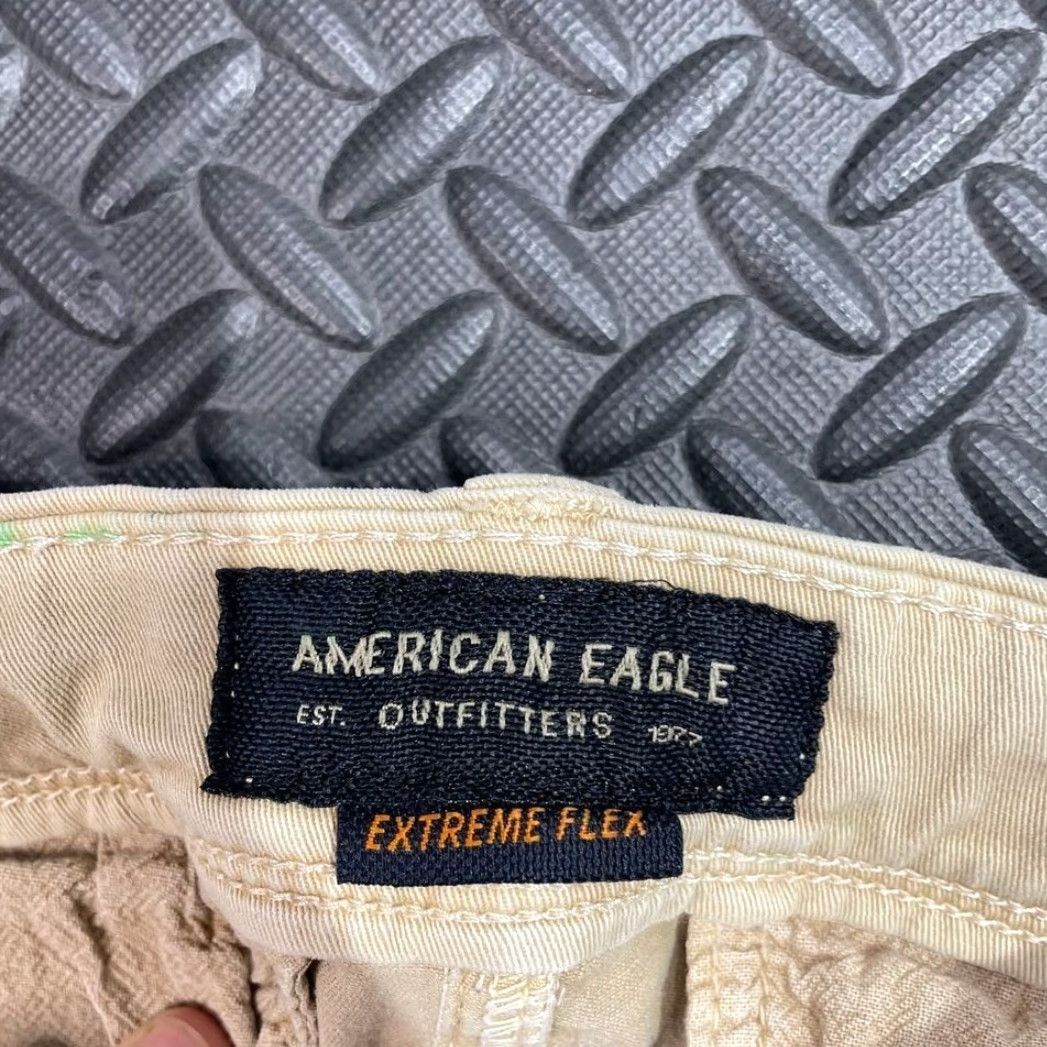 American Eagle Outfitters American Eagle Chino Pants Mens 29/30 Slim Straight Khaki Brown Extreme Flex 30in Inseam Size US 29 - 2 Thumbnail