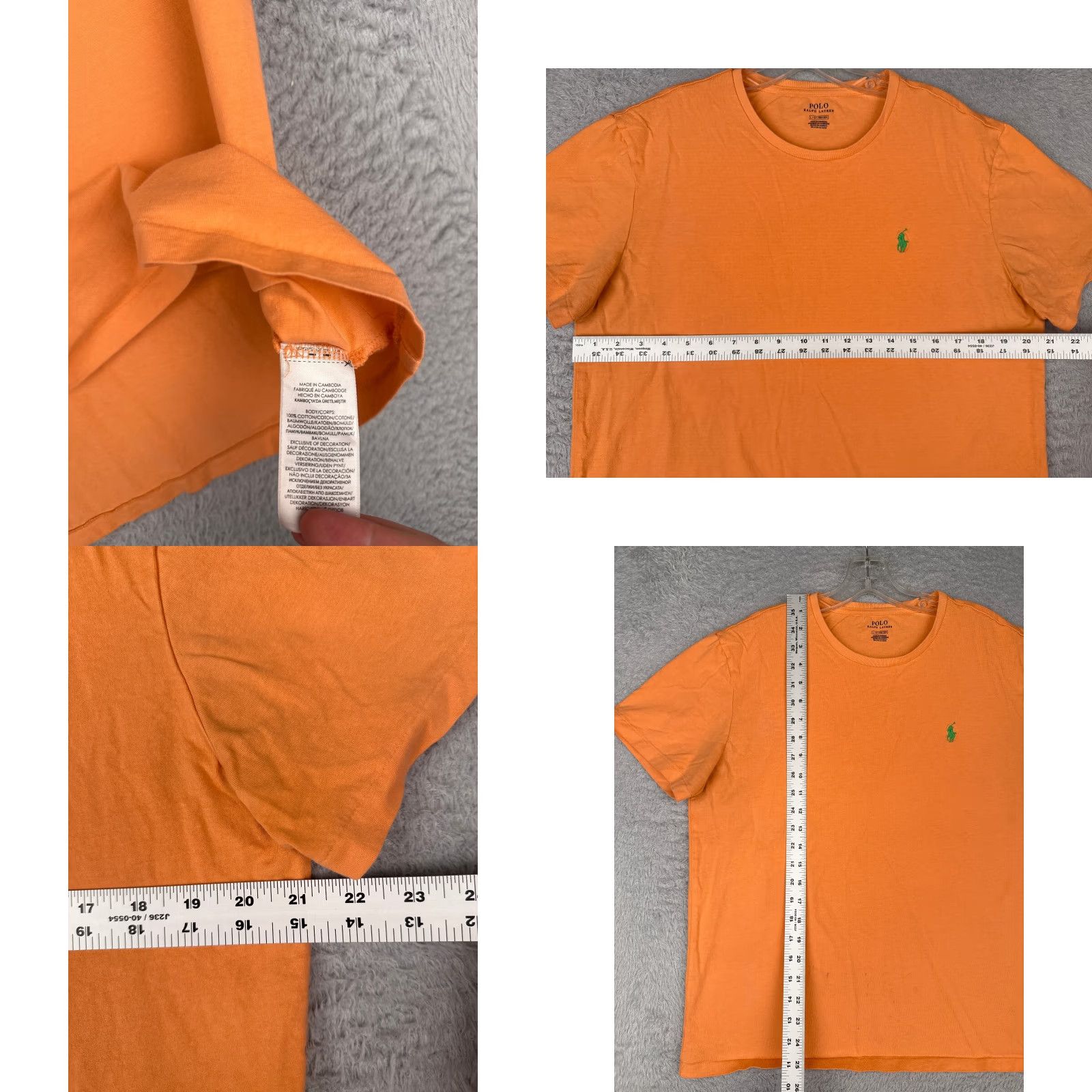 Ralph Lauren Polo Ralph Lauren Shirt Adult Large Orange Short Sleeve Crew 100% Cotton READ Size US L / EU 52-54 / 3 - 8 Thumbnail