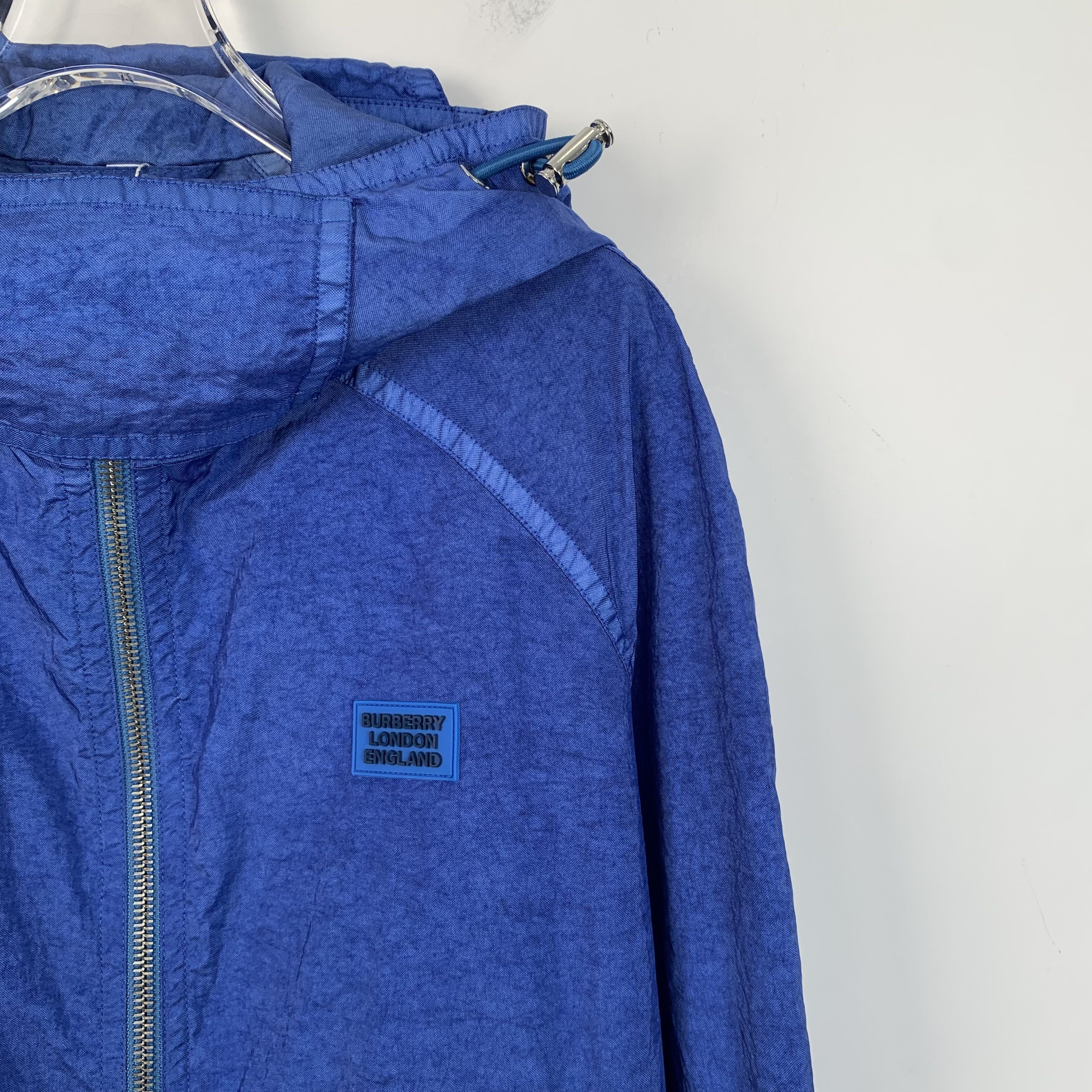 Burberry Burberry Blue Logo Hooded Zip-Up Jacket (46 S) Size US S / EU 44-46 / 1 - 6 Thumbnail