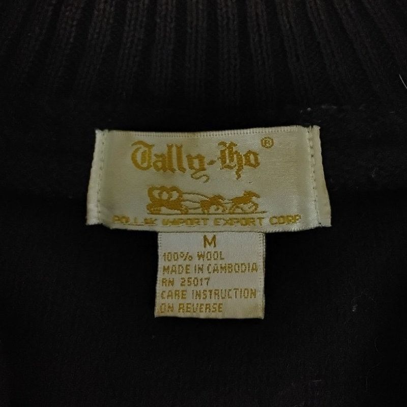 Other Tally-Ho Sweater Full Zip Cardigan Women's M Green 100% Wool Size M / US 6-8 / IT 42-44 - 4 Thumbnail