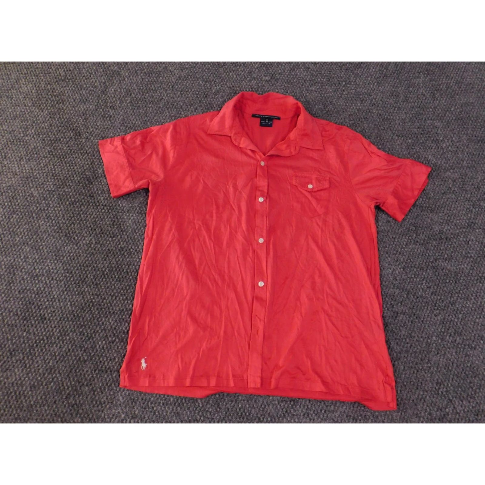 Ralph Lauren Ralph Lauren Golf Shirt Mens M Red Short Sleeve Button Front Pocket Cotton Size US M / EU 48-50 / 2 - 2 Thumbnail