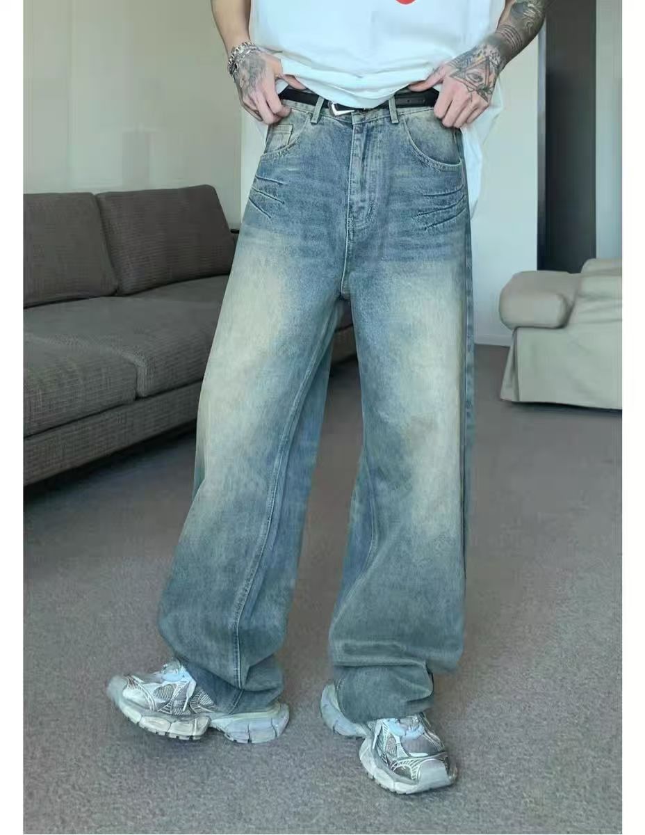 Japanese Brand × Jean Vintage distressed washed loose straight jeans Size US 32 / EU 48 - 3 Thumbnail