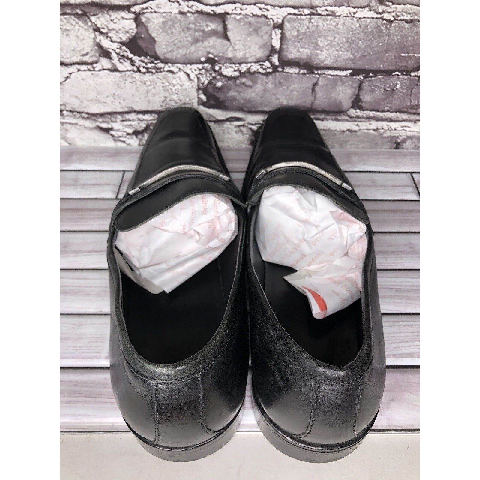 Hugo Boss HUGO BOSS Vero Cuoio Black Leather Horsebit Loafer Dress Sho Size US 11.5 / EU 44-45 - 6 Thumbnail