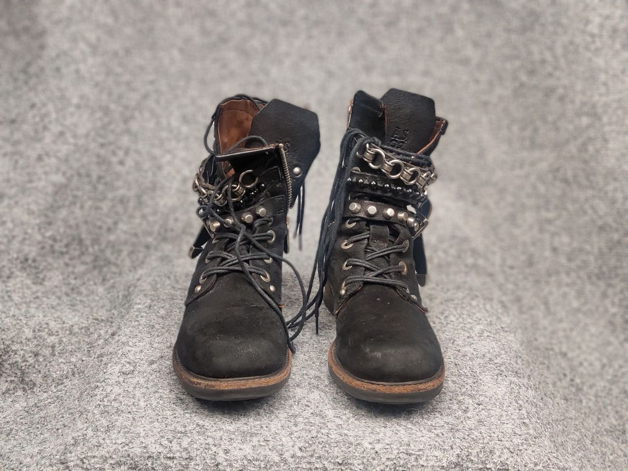 A.S.98 A.S.98 Vintage Black Suede Avant garde Mid Calf Combat Boots Size US 6 / IT 36 - 9 Thumbnail