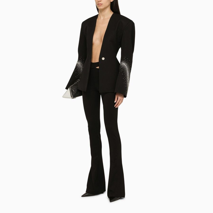 The Attico o1d2blof1024 Slim Trouser With Cut Out in Black Size 28" / US 6 / IT 42 - 2 Thumbnail