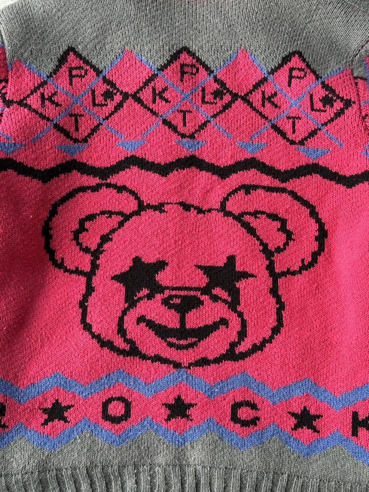 Japanese Brand Vintage Rockin Bear Knit Zipper Jacket / Hysteric Size US XS / EU 42 / 0 - 6 Thumbnail