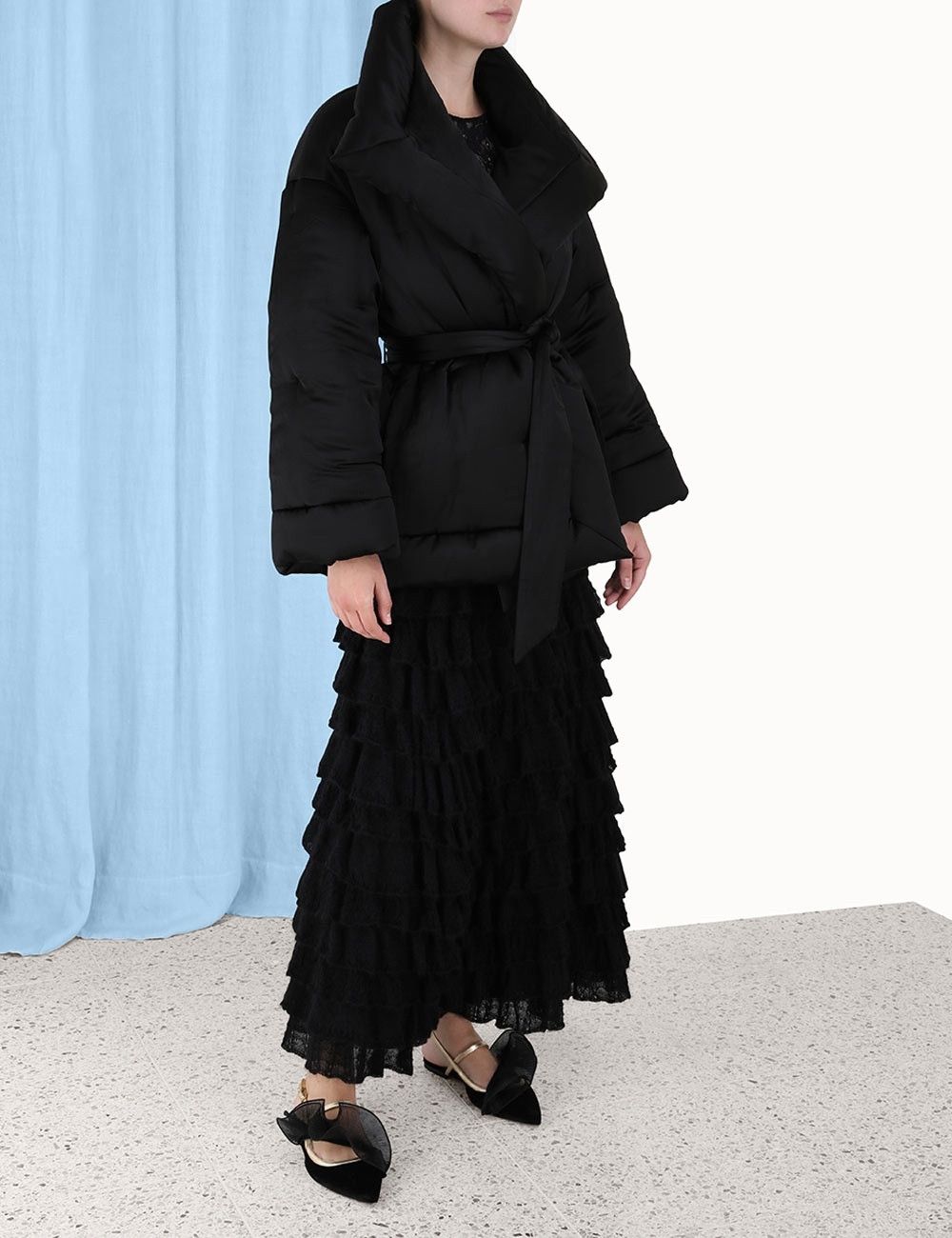 Zimmermann oc11z0225 Luminosity Satin Wadded Jacket in Black Size XL / US 12-14 / IT 48-50 - 3 Thumbnail