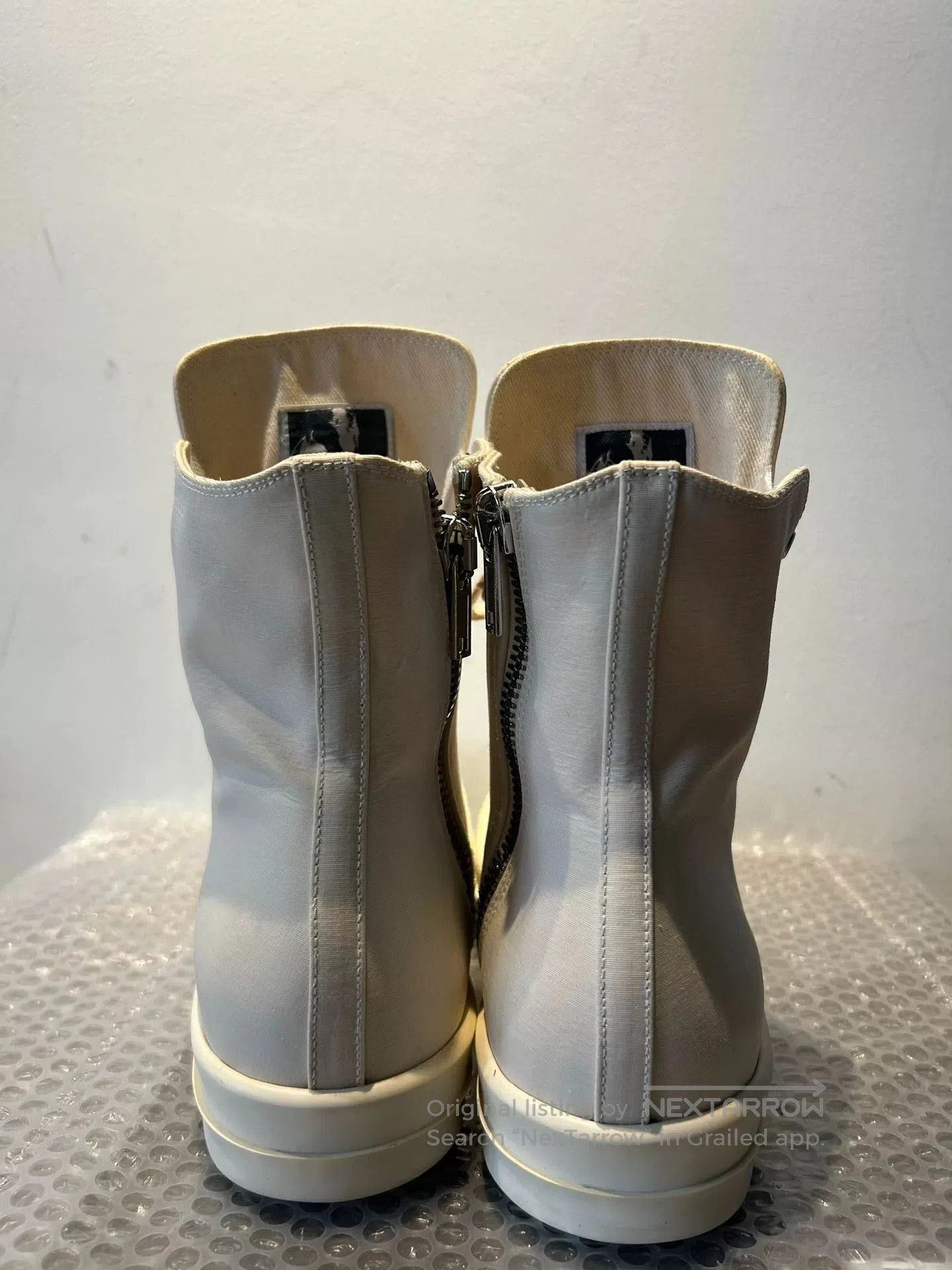 Rick Owens Rick Owens Beige High-Top Sneakers. Size US 10 / EU 43 - 4 Thumbnail