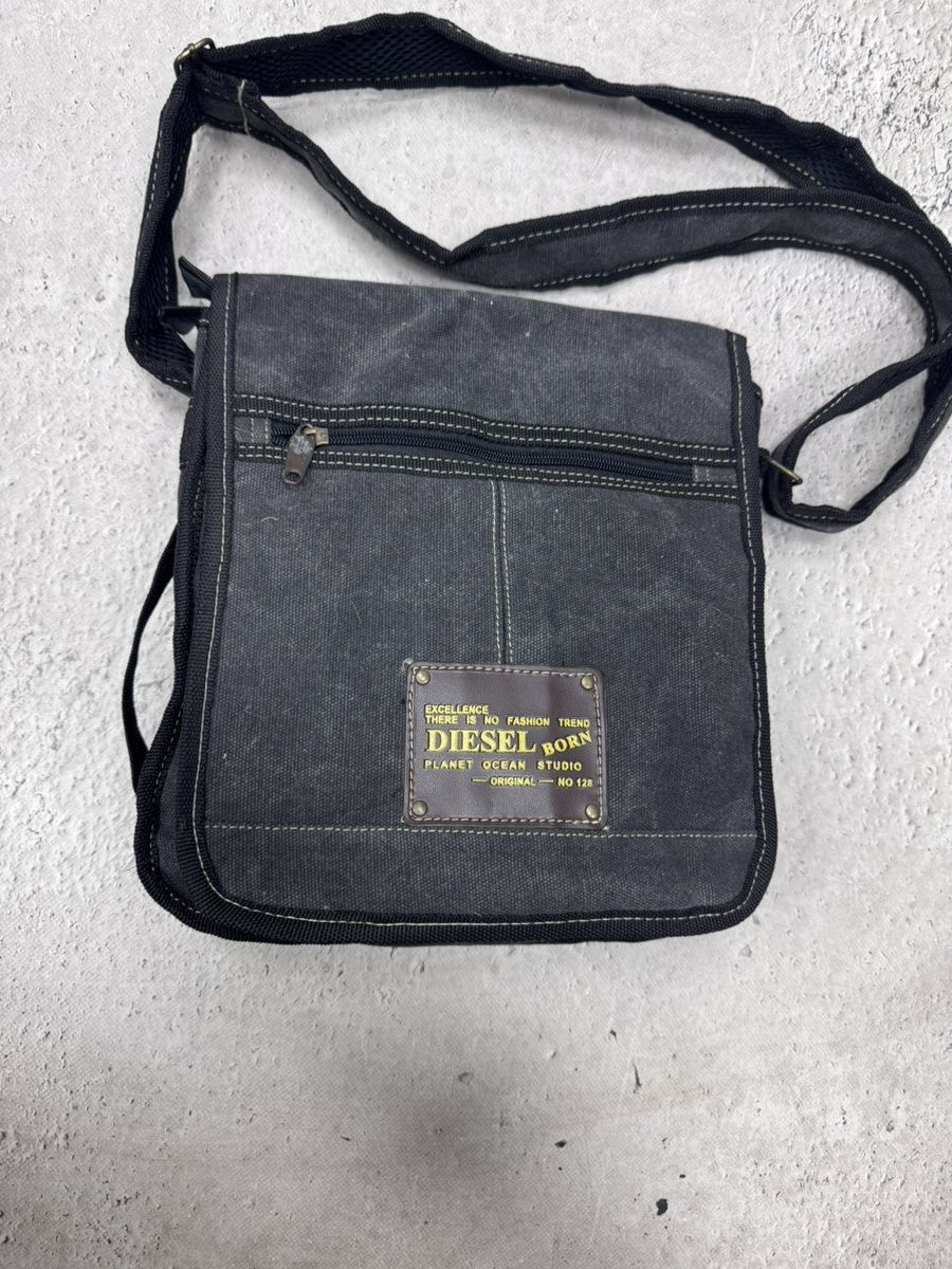 Diesel × Diesel Black Gold VINTAGE DIESEL CANVAS DENIM HYPE MESSENGER BAG Size ONE SIZE - 3 Thumbnail