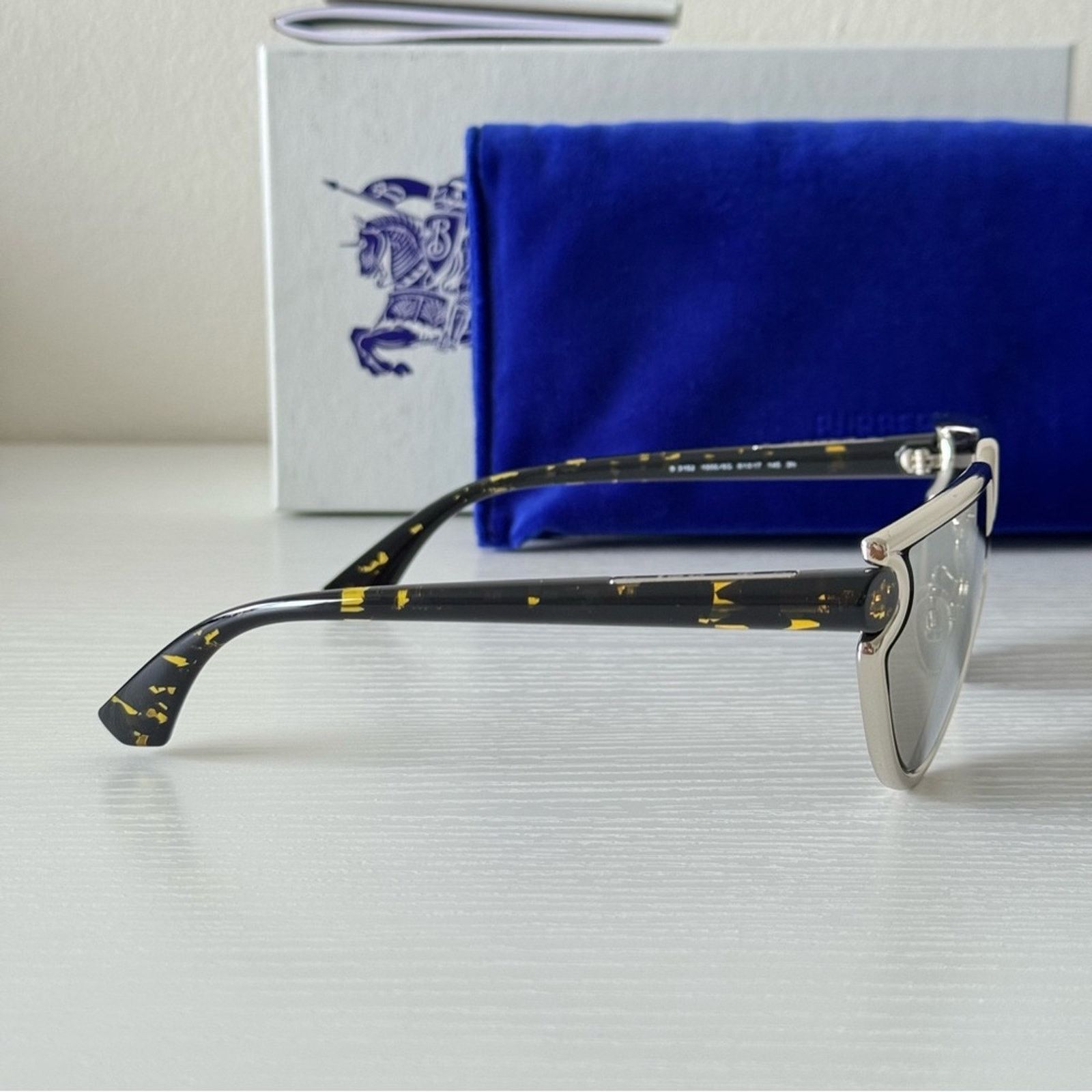 Burberry New Burberry Sunglasses B3152 10056G Silver Mirror Authentic Size ONE SIZE - 15 Thumbnail