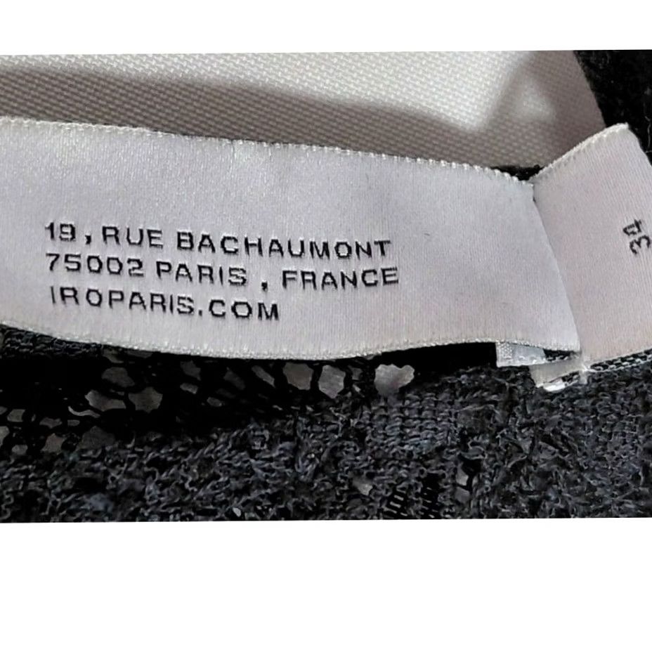Iro IRO Lace Top Women Size 34 Black Solid Short Sleeve Size XXS / US 00 / IT 34 - 5 Thumbnail