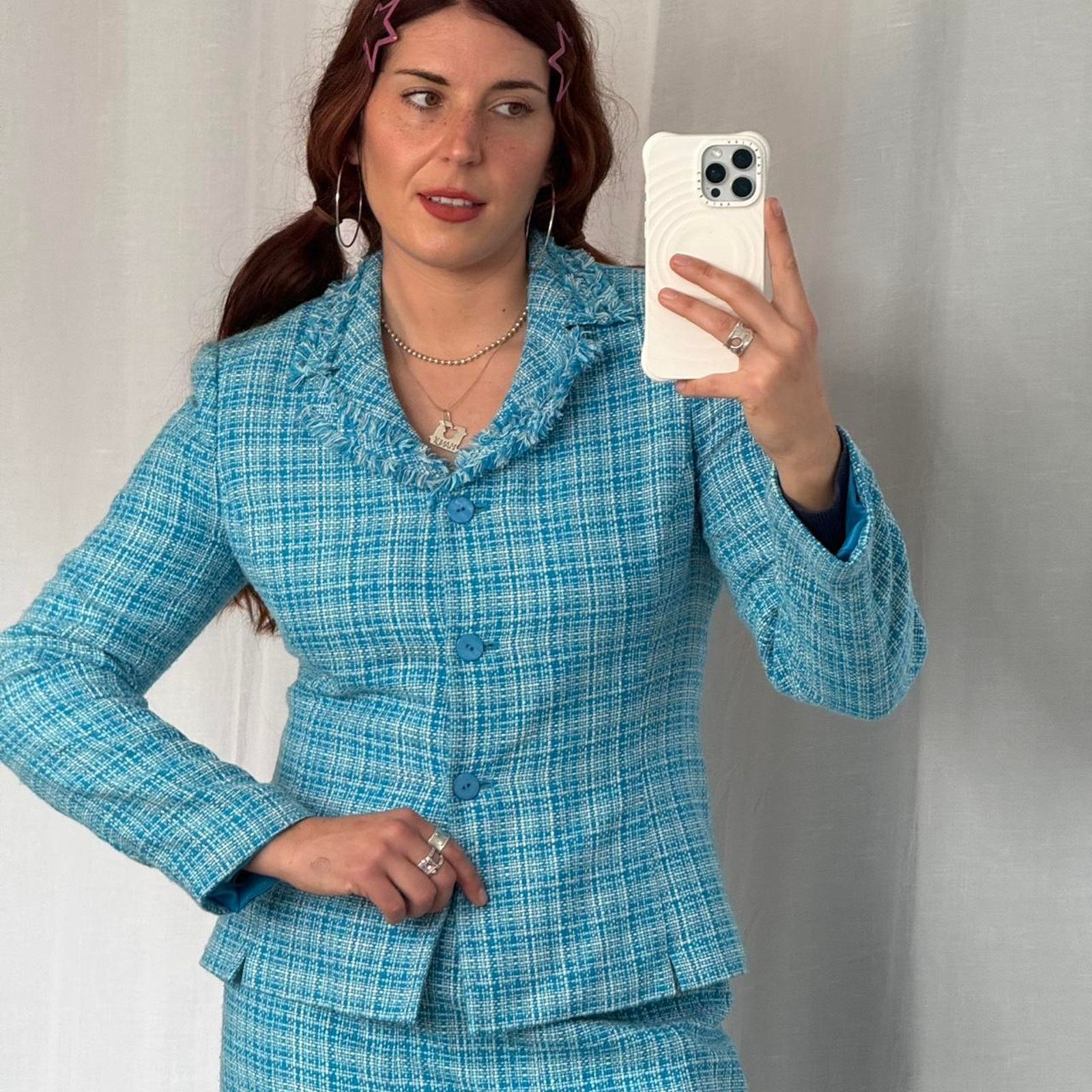 Vintage 💎 Vintage 90’s Le Suit Tweed Skirt Set 💎 Size L / US 10 / IT 46 - 4 Thumbnail