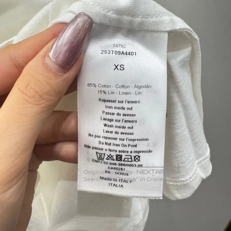 Dior Dior White letter T-shirt Size XS / US 0-2 / IT 36-38 - 4 Thumbnail