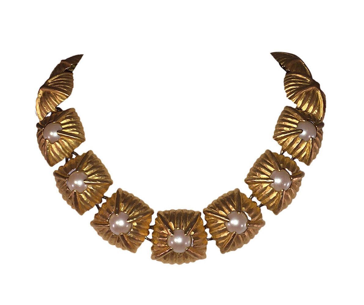Givenchy Givenchy Runway Statement Necklace with Sea Pearl Cabochons Size ONE SIZE - 1 Thumbnail