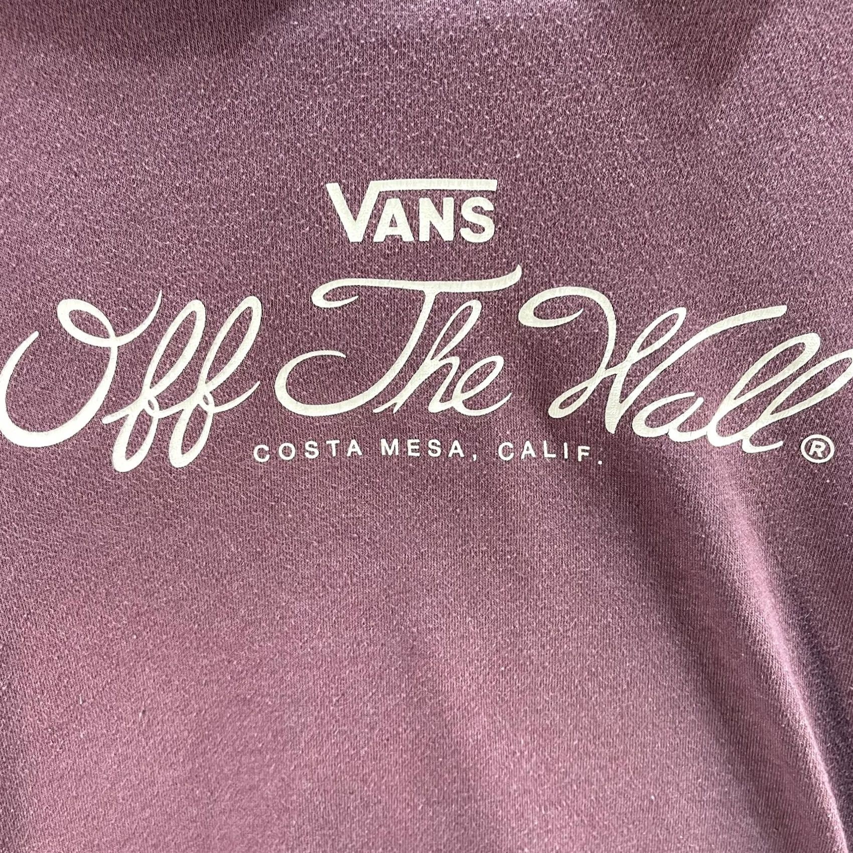 Vans Vans Off The Wall Hoodie Womens Small Purple Cropped Pullover Graphic Boxy Logo Size S / US 4 / IT 40 - 2 Thumbnail