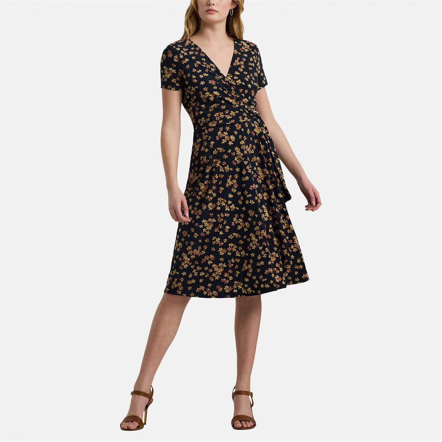 Lauren Ralph Lauren o1g2r1mq0825 Karlee Midi Dress in Multicolor Size S / US 4 / IT 40 - 4 Thumbnail