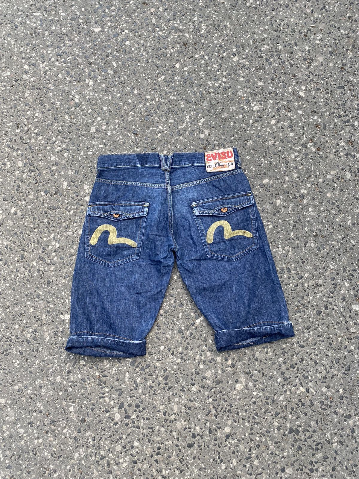 image of Vintage Evisu Shorts , Y2K Japan Style in Blue, Men's (Size 30)