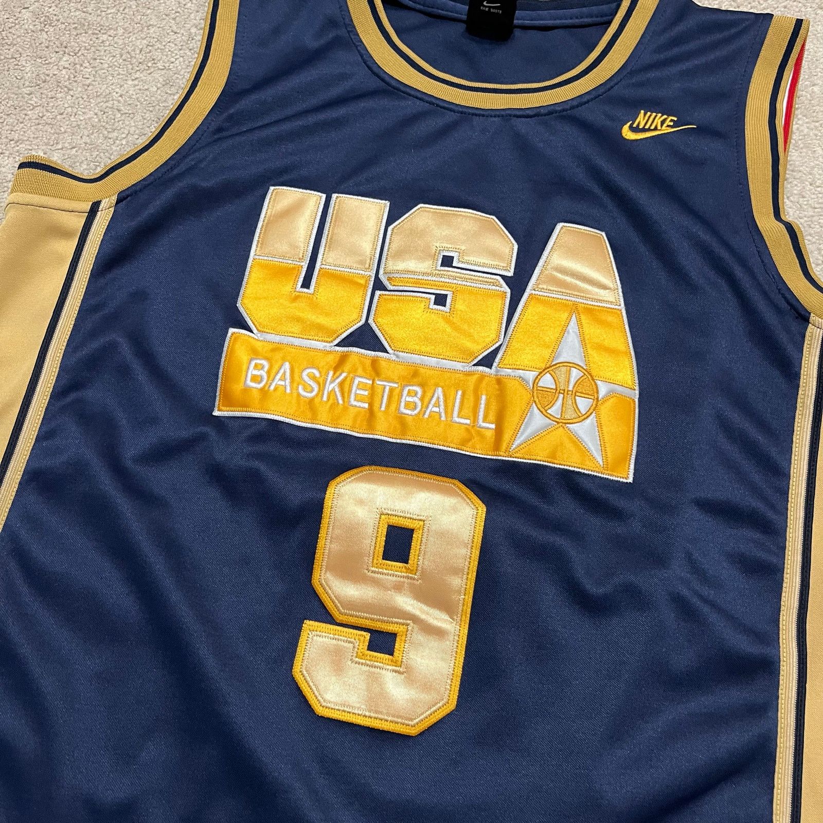 Nike Nike USA Basketball Jersey Michael Jordan #9 Navy Gold Large Size US L / EU 52-54 / 3 - 3 Thumbnail