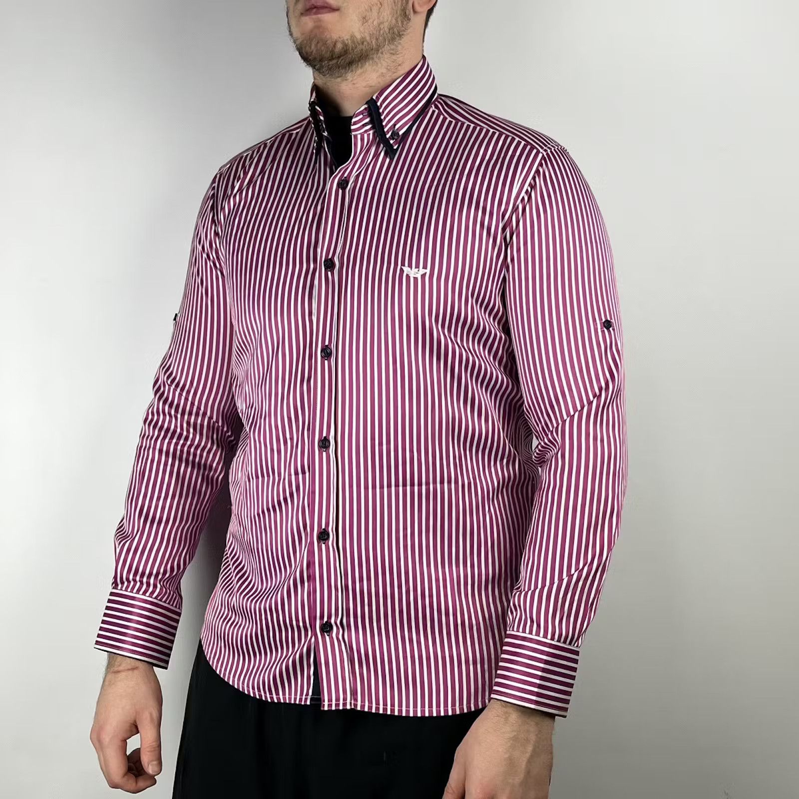 Armani Armani collezioni shirt striped size Medium Size US M / EU 48-50 / 2 - 1 Thumbnail