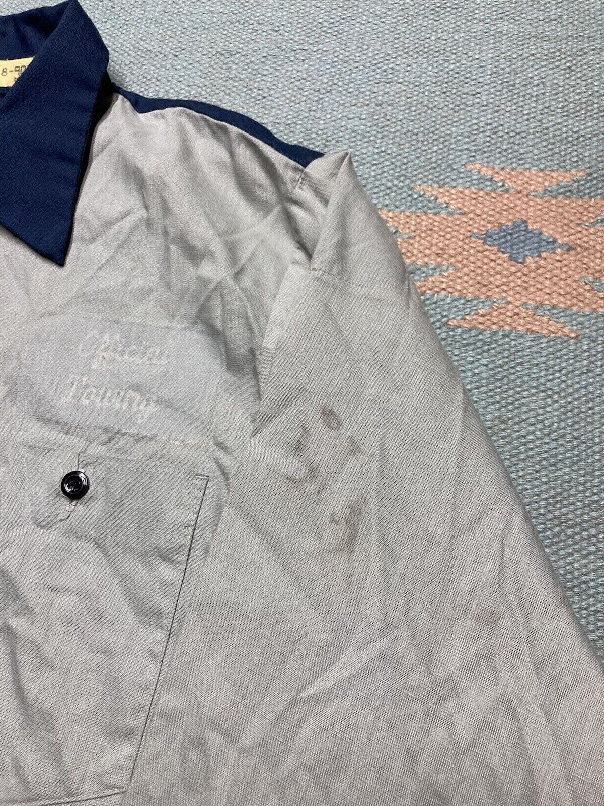 Vintage VTG 70s work shirt button two tone workwear long sleeve M Size US M / EU 48-50 / 2 - 4 Thumbnail