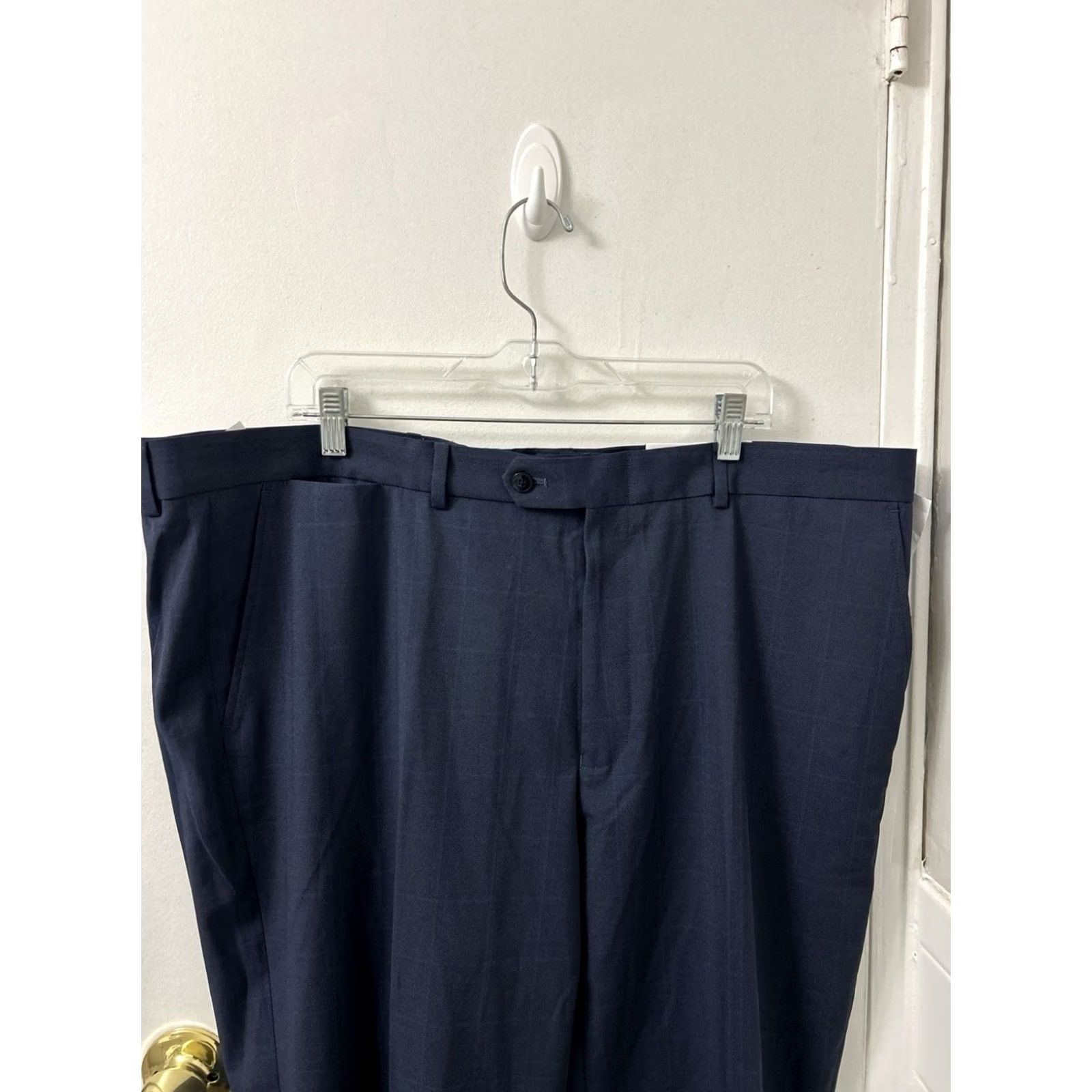 Nautica VINTAGE: No Nautica Dress Pants Mens 44x30 Navy Blue Plaid YKK Active Stretch Trousers NWT Size US 44 / EU 60 - 7 Thumbnail