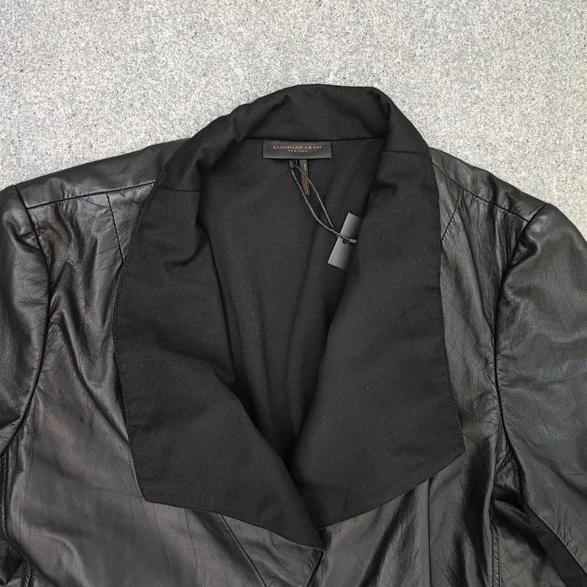 Donna Karan New York Leather Drape Blazer – FASHIONELLA