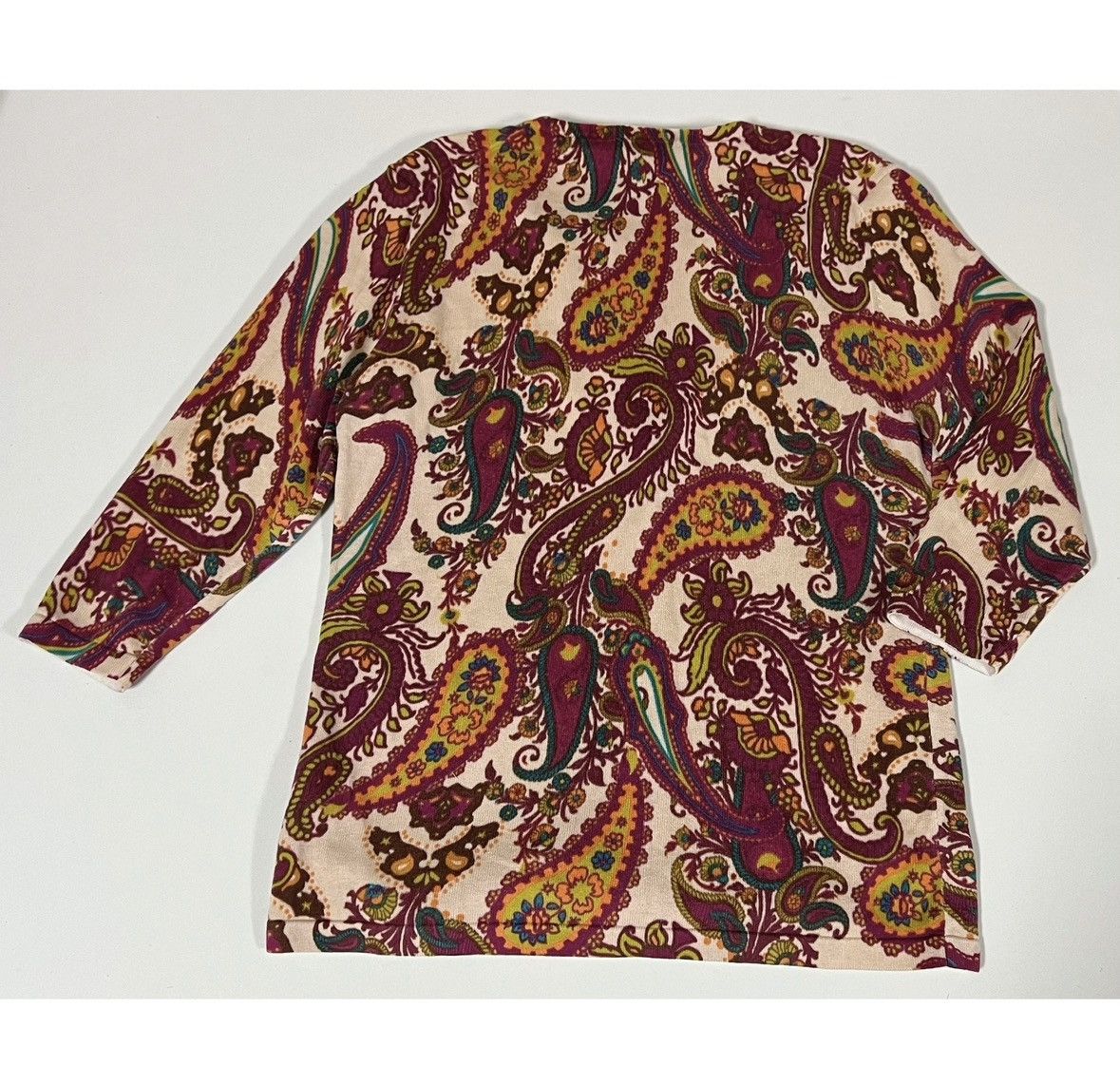 Kate Spade Kate Hill Paisley Boho Sweater Cardigan Top Blouse Size S 🤎✨ Size S / US 4 / IT 40 - 5 Thumbnail
