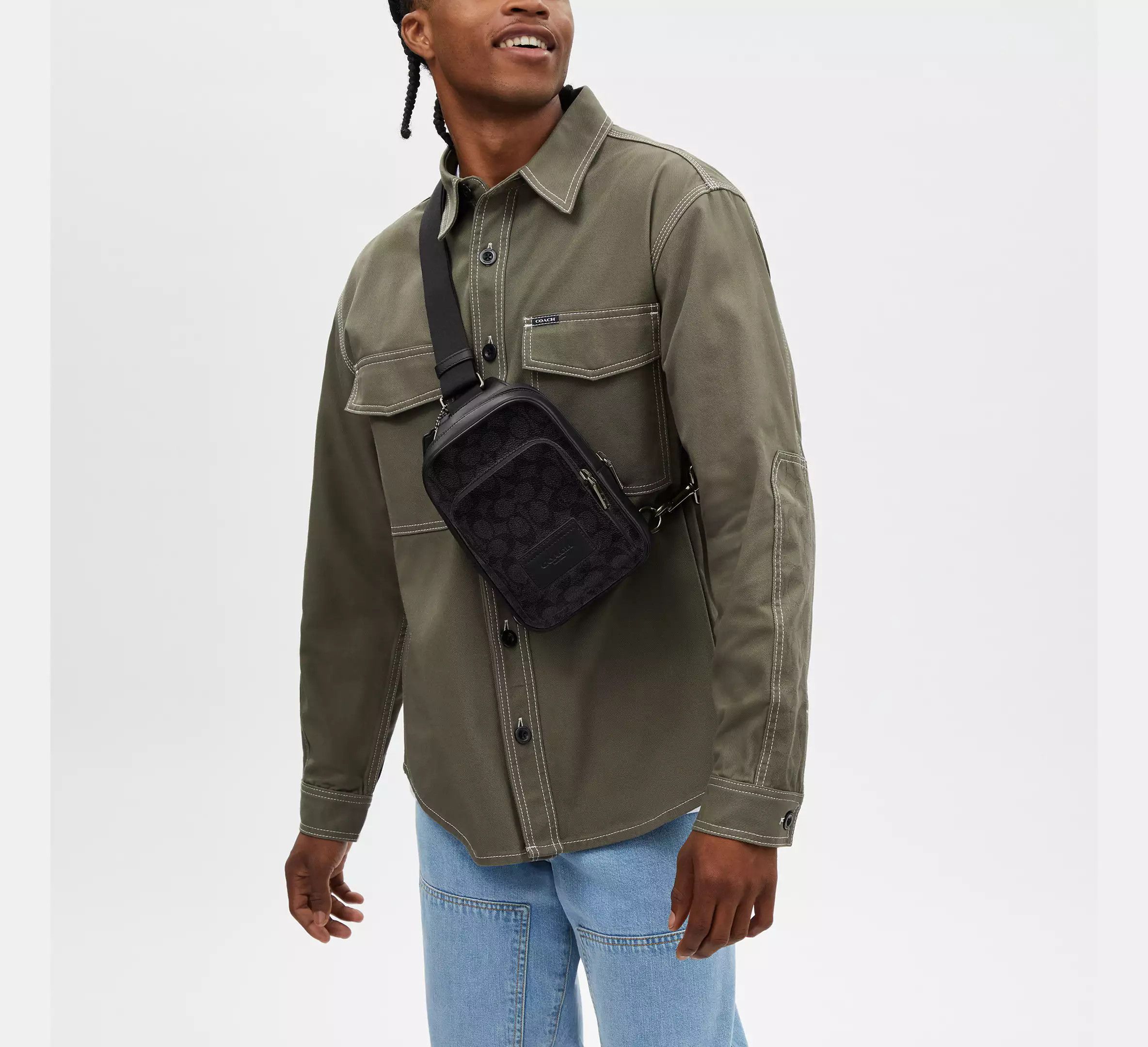Coach Racer Sling Pack In Signature CV763 Size ONE SIZE - 5 Thumbnail