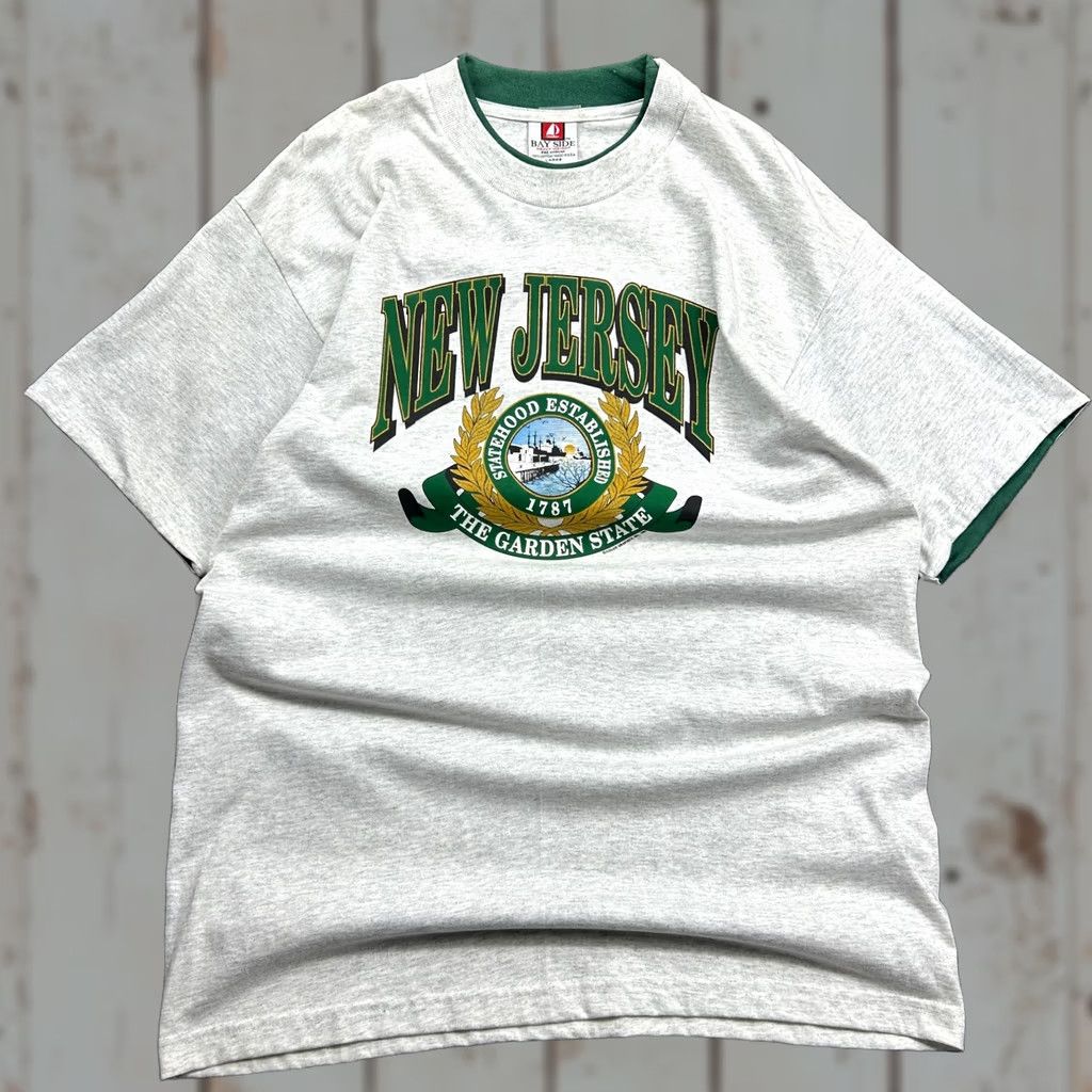 Vintage VINTAGE Bay Side The Garden State T Shirt Men L Gray 1990s Heavyweight Cotton Jersey 90s City USA Shirt Size US L / EU 52-54 / 3 - 1 Thumbnail
