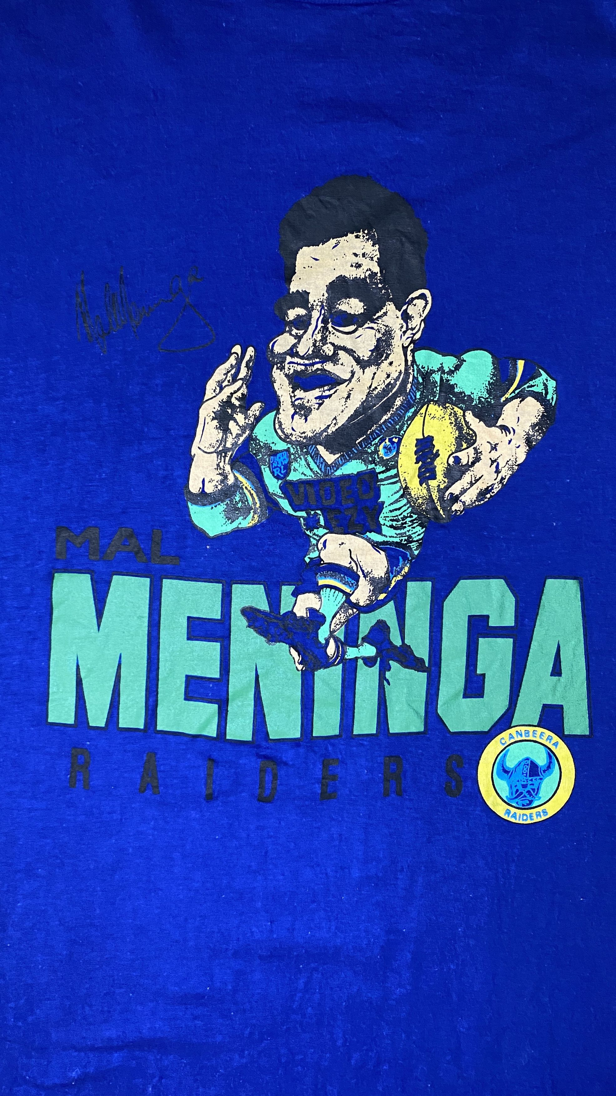 Vintage Vintage 90s Mal Meninga Raiders Caricature T-Shirt Size US L / EU 52-54 / 3 - 2 Thumbnail