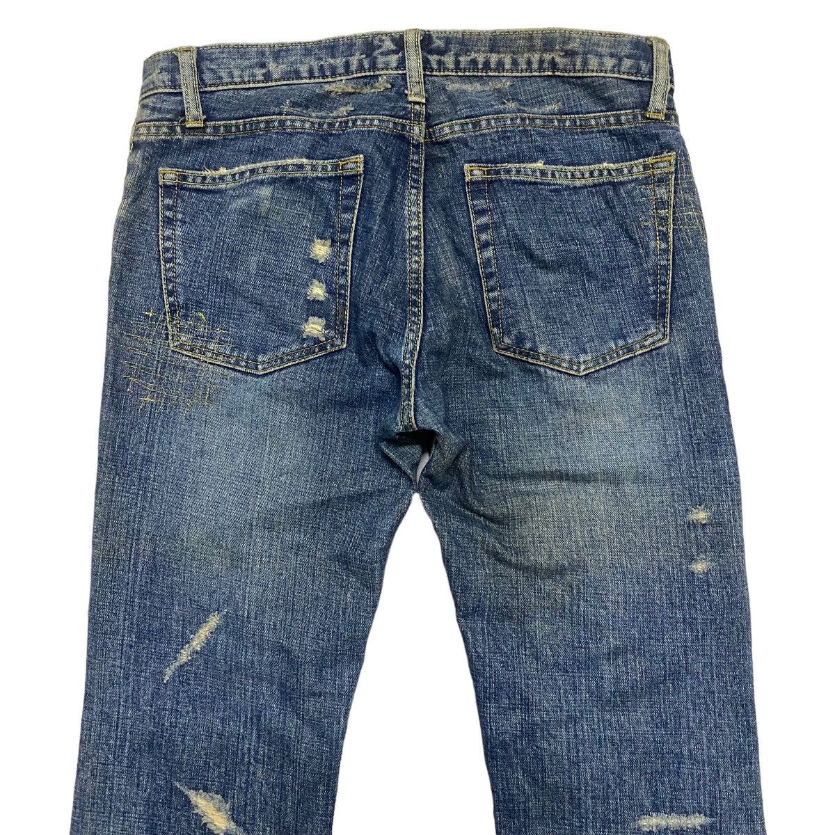 Japanese Brand Hiromichi Nakano Distressed Denim Flare Jeans Size US 30 / EU 46 - 10 Thumbnail