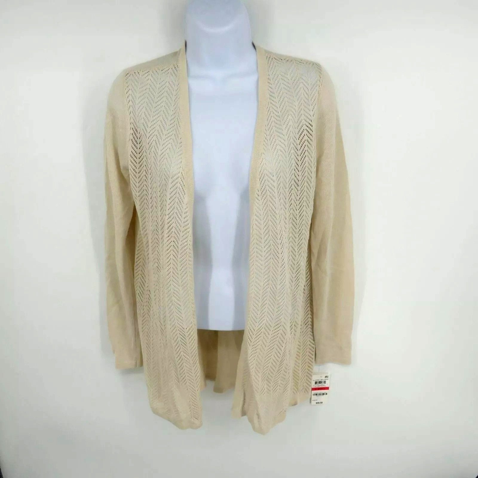 Charter Club Charter Club XS Beige Open Front Cardigan Sweater Pockets NW Size XS / US 0-2 / IT 36-38 - 1 Thumbnail