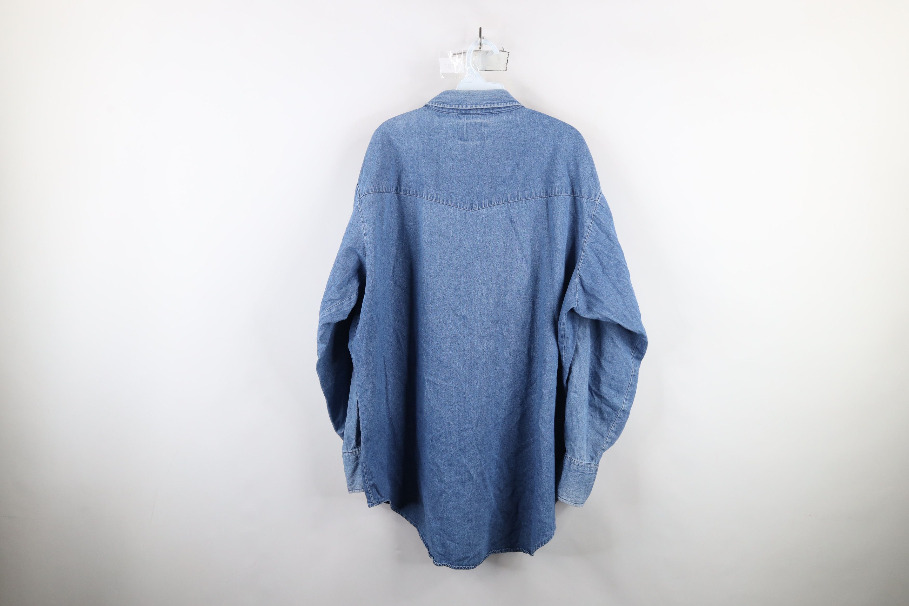 Vintage Vintage 90s Streetwear Cowboy Denim Jean Snap Button Shirt Size US XXL / EU 58 / 5 - 12 Thumbnail