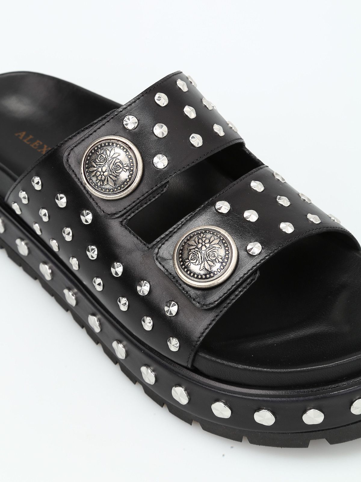 Alexander McQueen o1y0225 Slides in Black Size US 8.5 / IT 38.5 - 3 Thumbnail