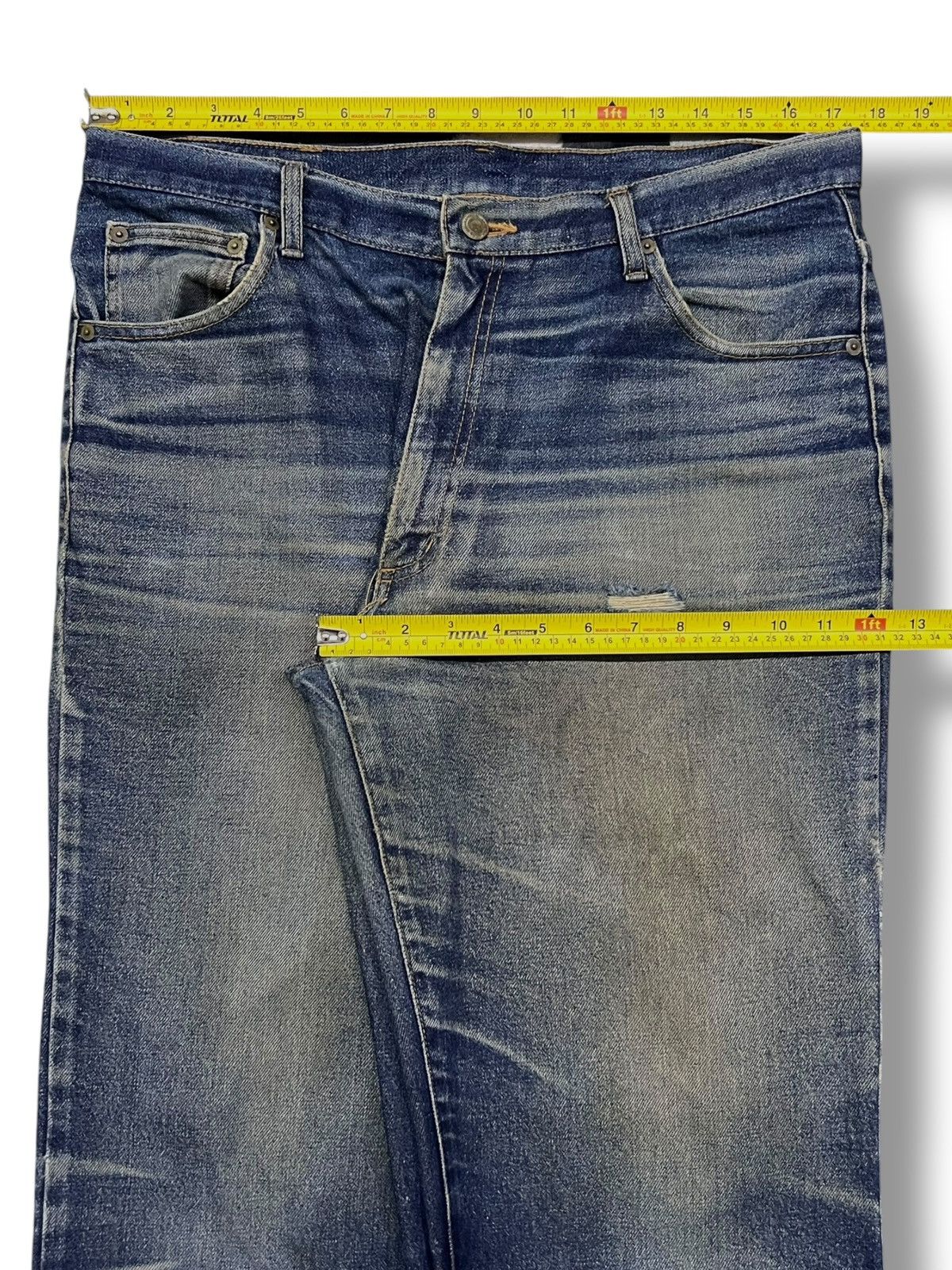 Japanese Brand Vintage Denim Of Gate MON Japan - Faded Mud Wash, Distressed Size US 35 - 17 Thumbnail