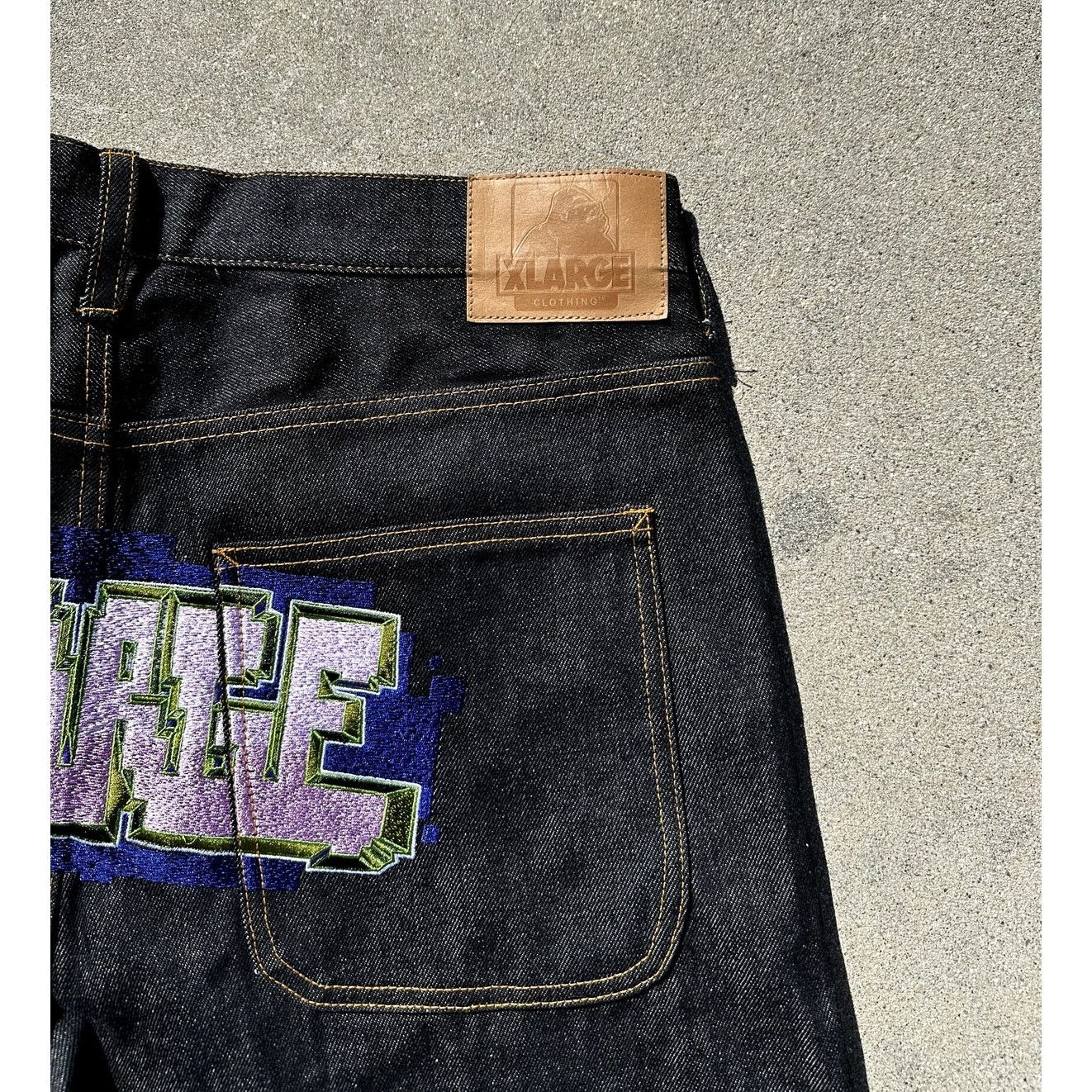 X-LARGE X Large Japan Sample Denim Skate Shorts Jorts Embroidered Size US 34 / EU 50 - 2 Thumbnail