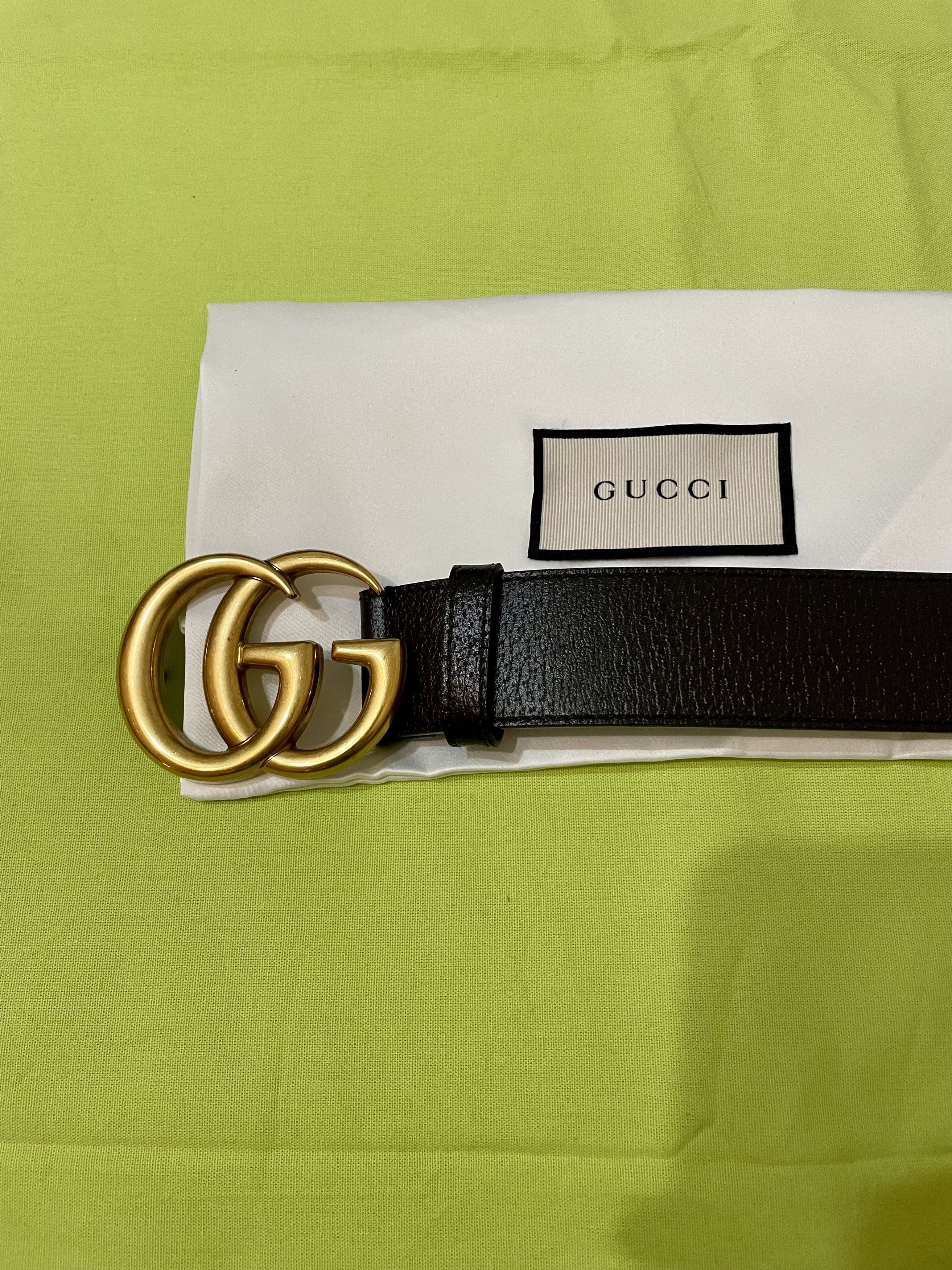 Gucci AUTHENTIC GUCCI 4CM DARK-BROWN FULL-GRAIN LEATHER BELT Size 34 - 5 Thumbnail