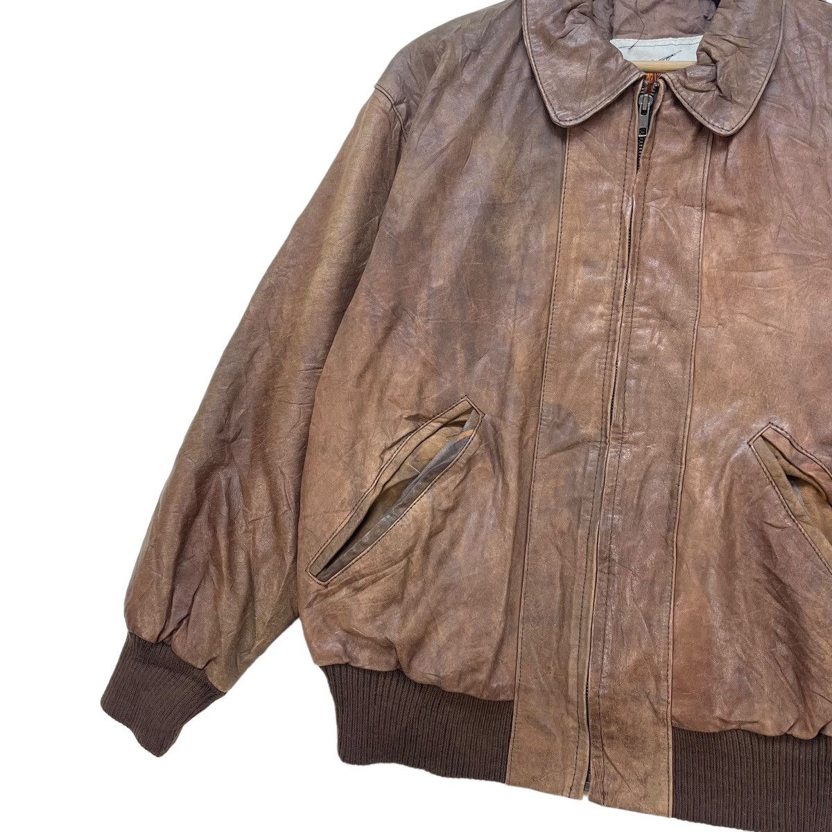 Japanese Brand × Vintage Vintage Japanese Brand Luis Alvear Sunfaded Leather Jackets Size US S / EU 44-46 / 1 - 4 Thumbnail