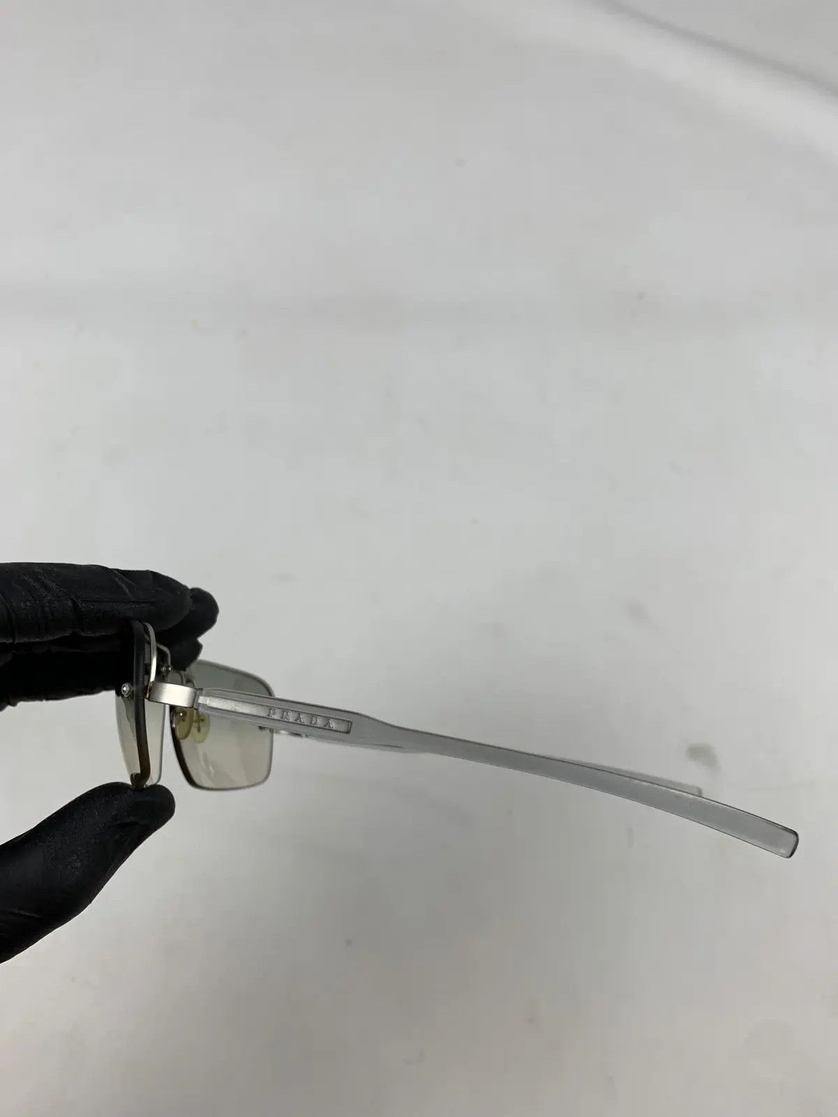 Prada PRADA Sunglasses Rimless Sport Metal Frame Shield Wrap Size ONE SIZE - 4 Thumbnail