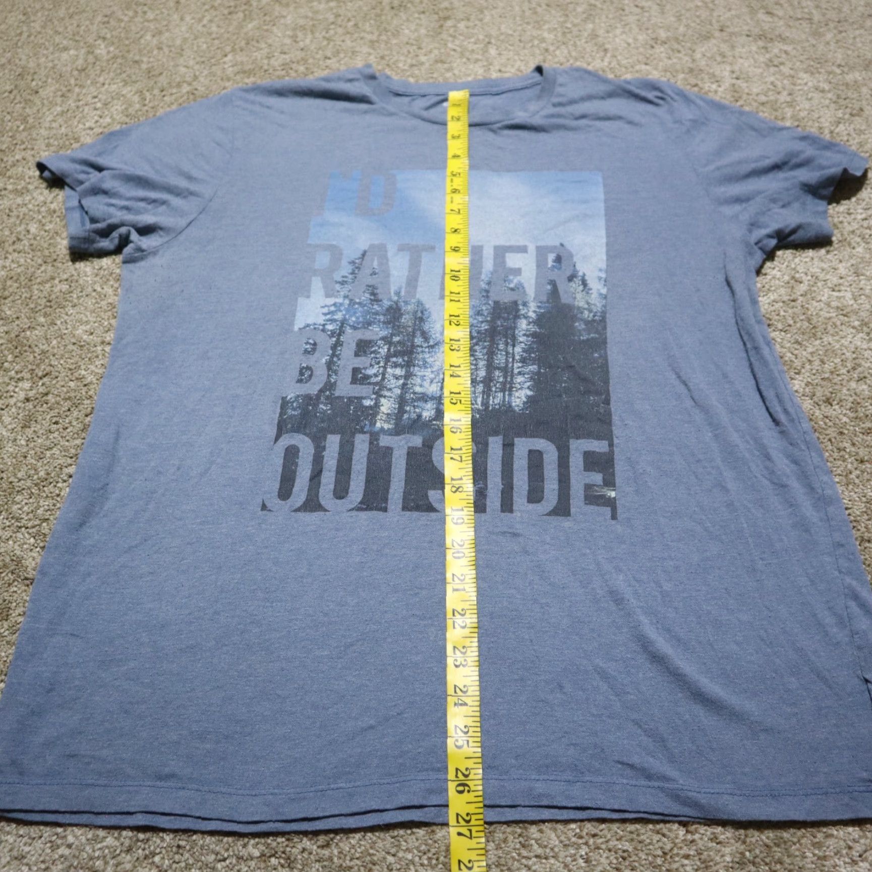 Old Navy Old Navy Shirt Mens Adult Medium Blue "I'd Rather Be Outside" T-Shirt Size US 31 - 6 Thumbnail