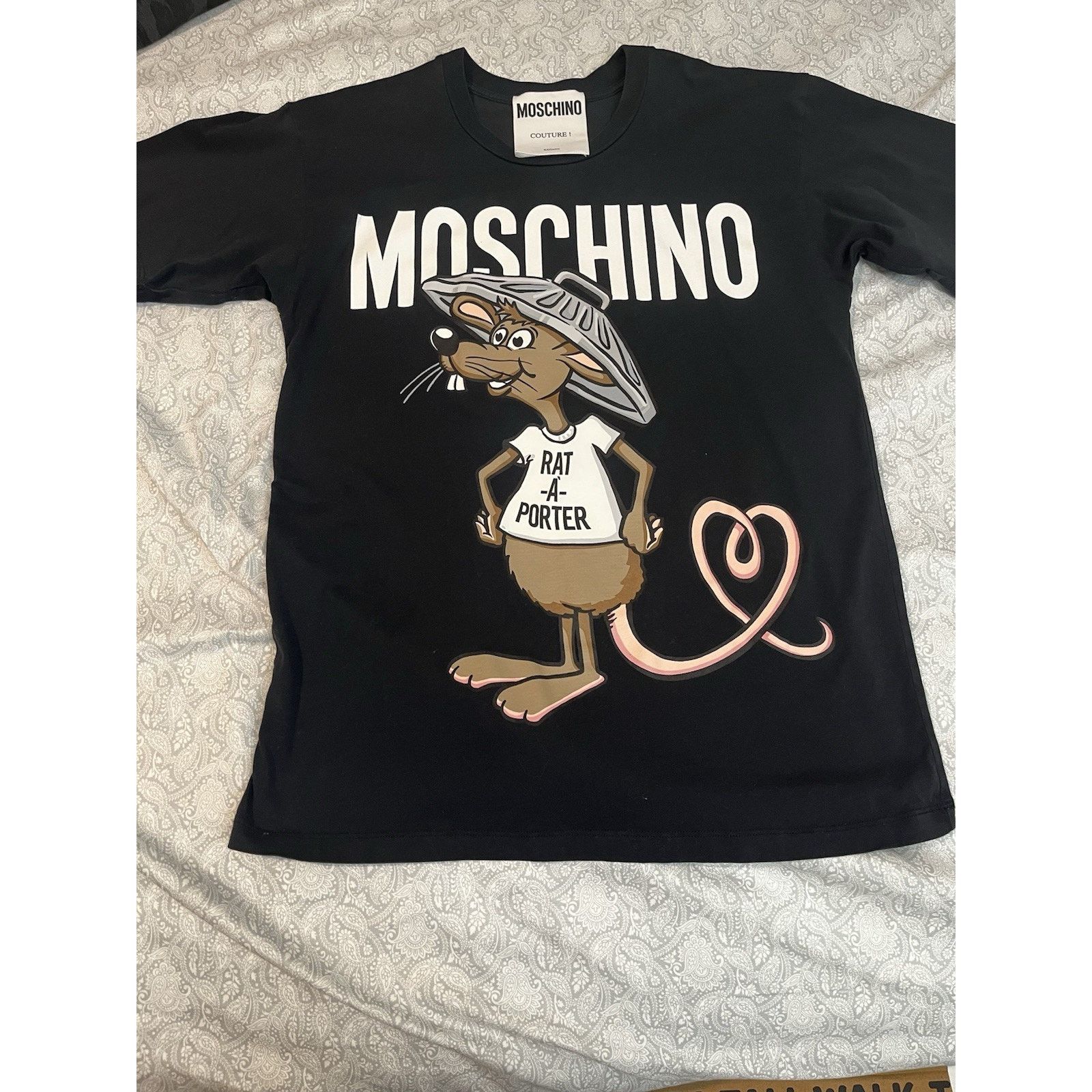 Moschino Authentic Moschino Couture Rat-A-Porter T-Shirt Black Italy Size US XXS / EU 40 - 12 Thumbnail