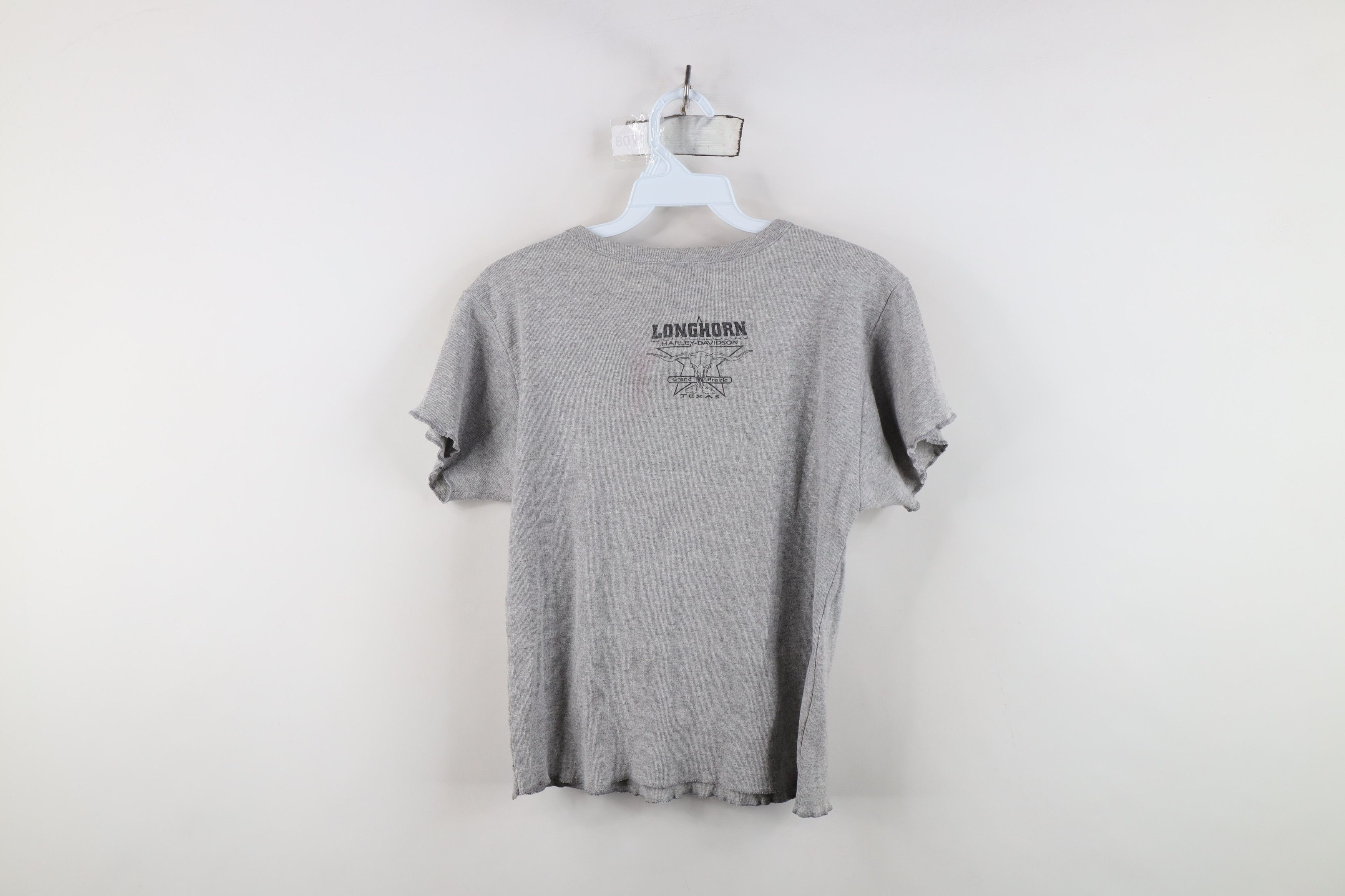 Harley Davidson Vintage Y2K 2002 Harley Davidson Cropped T-Shirt Gray USA Size M / US 6-8 / IT 42-44 - 12 Thumbnail