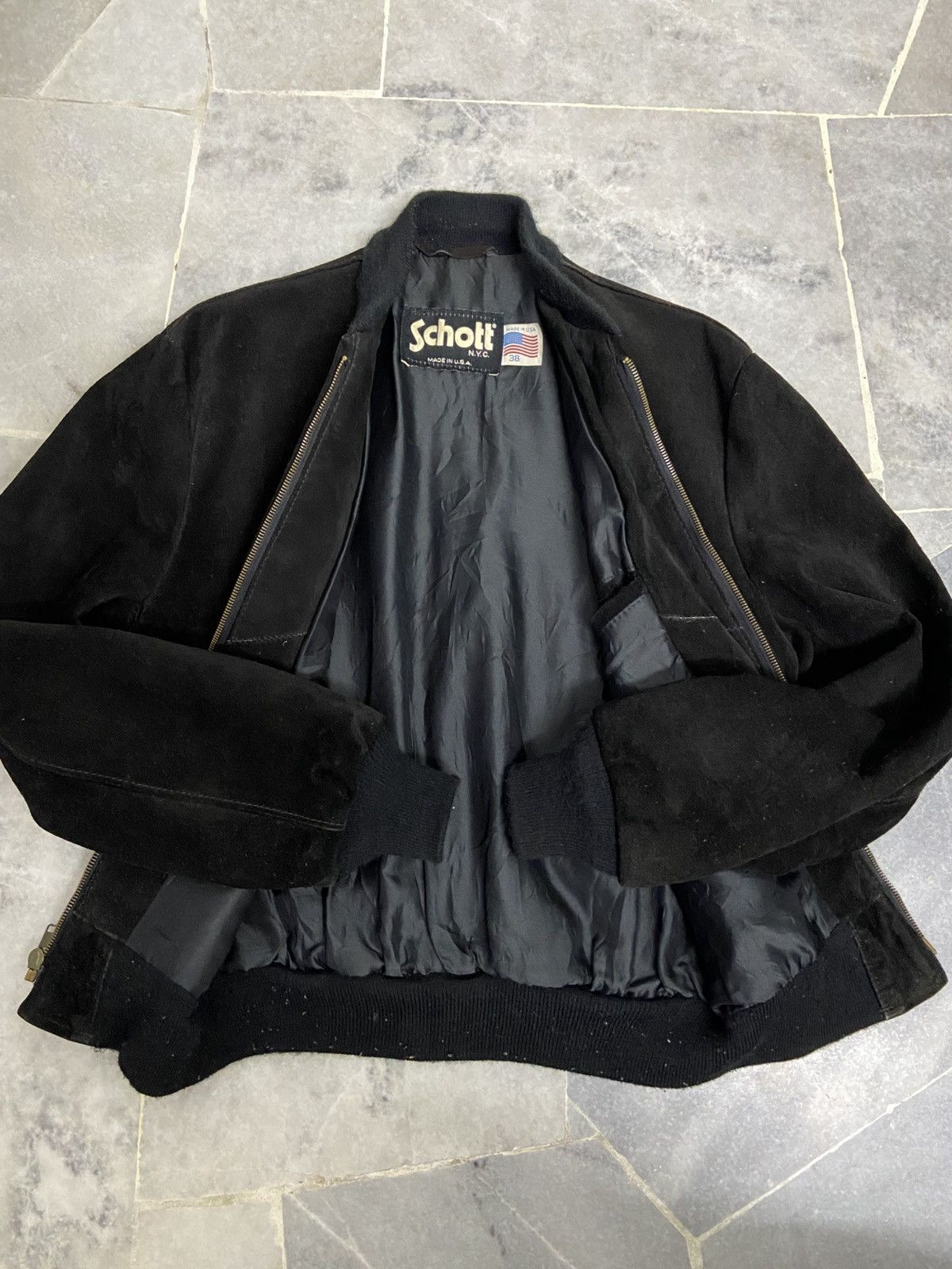 Schott Schott NYC Suede Leather Bomber Jacket Size US S / EU 44-46 / 1 - 9 Thumbnail